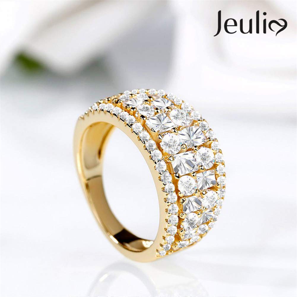 Jeulia 925 Sterling Silver Women's Diamond Band Rings - Cubic Zirconia Wedding, Engagement, Anniversary & Promise Rings - Bridal Jewelry Set for Everyday Wear & Special Occasions