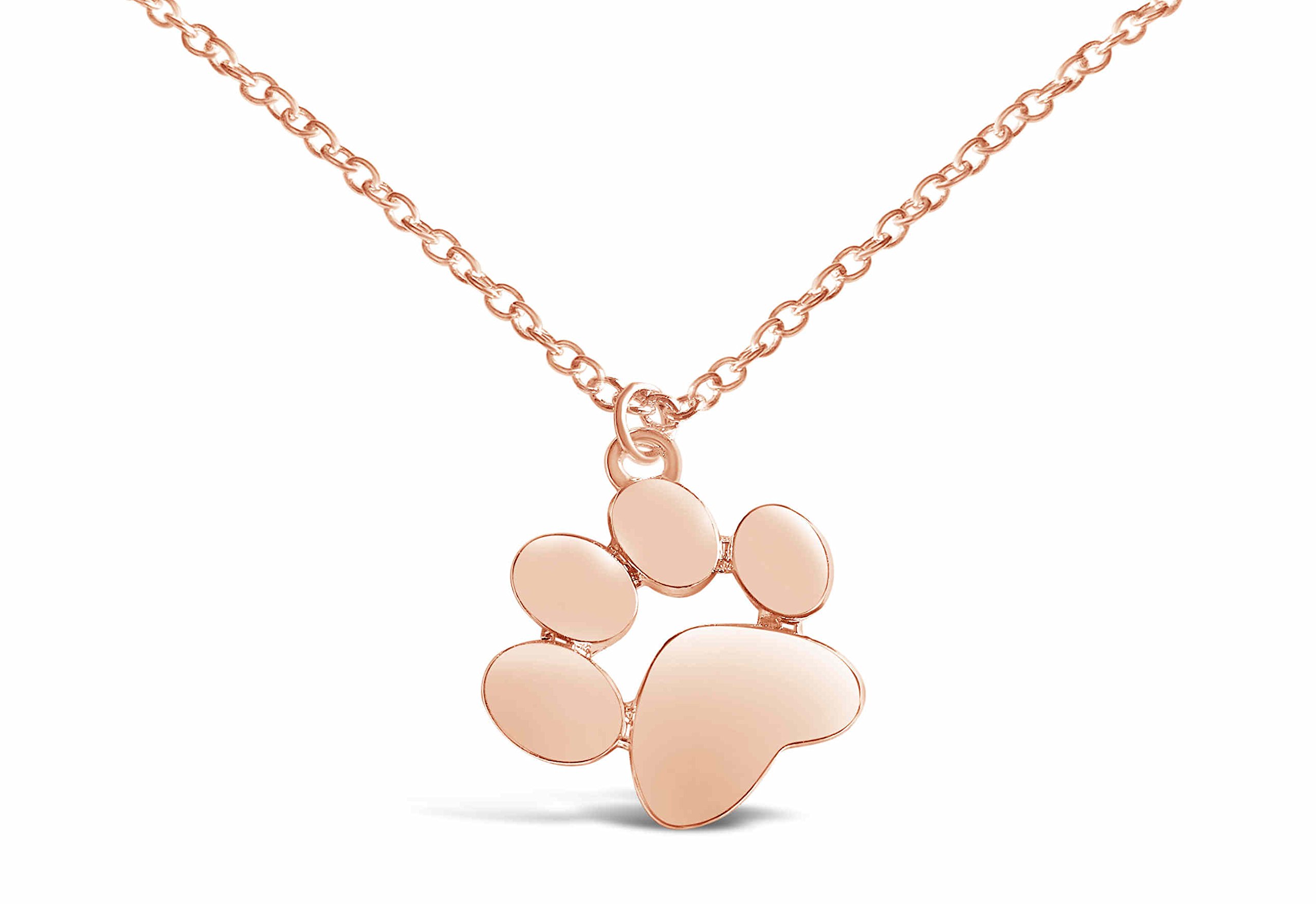 Rosa Vila Paw Print Necklace - Sterling Silver Dog Paw Pendant Necklace for Women | Pet Lover Jewelry Gift for Dog Moms, Perfect for Everyday Wear & Special Occasions