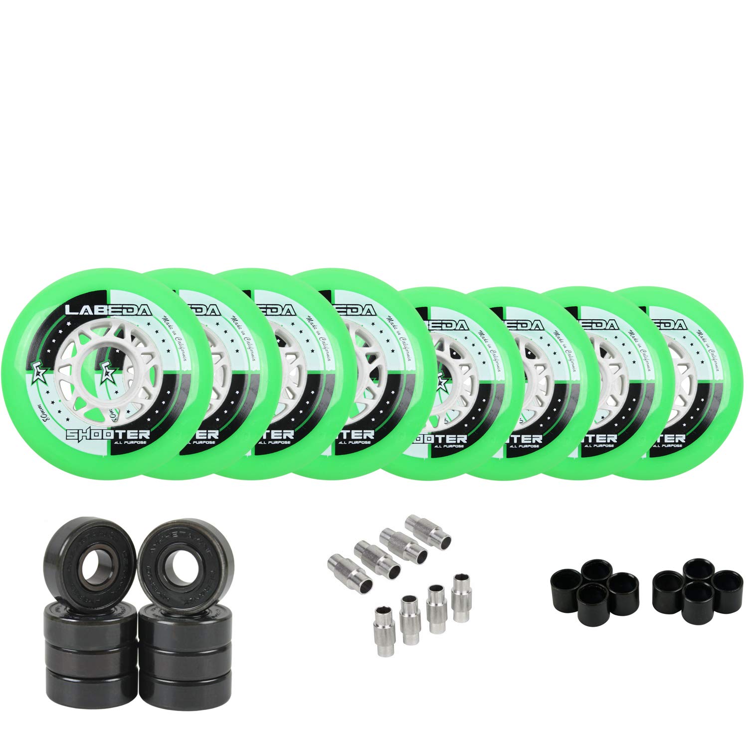 Labeda Shooter Inline Roller Hockey Wheels with Hybrid Ceramic Bearings - Multiple Sizes Available for Speed & Performance | Perfect for Indoor & Outdoor Hockey Games, Training & Competitive Play