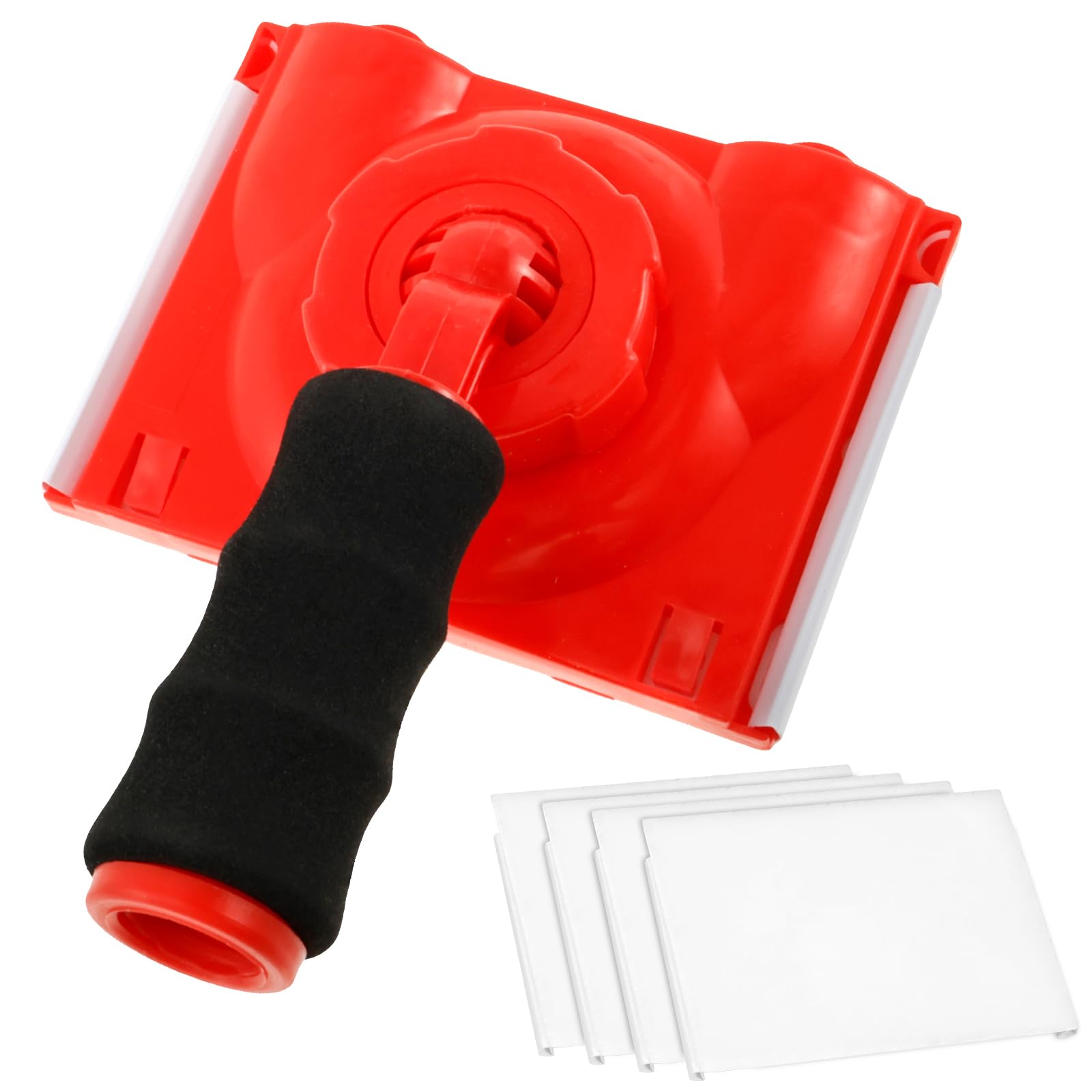 Paint Edge Trimmer Tool - 4 Washable Replacement Pads & Rotatable Handle for Precise Wall, Ceiling & Corner Painting | DIY Home Improvement & Professional Use