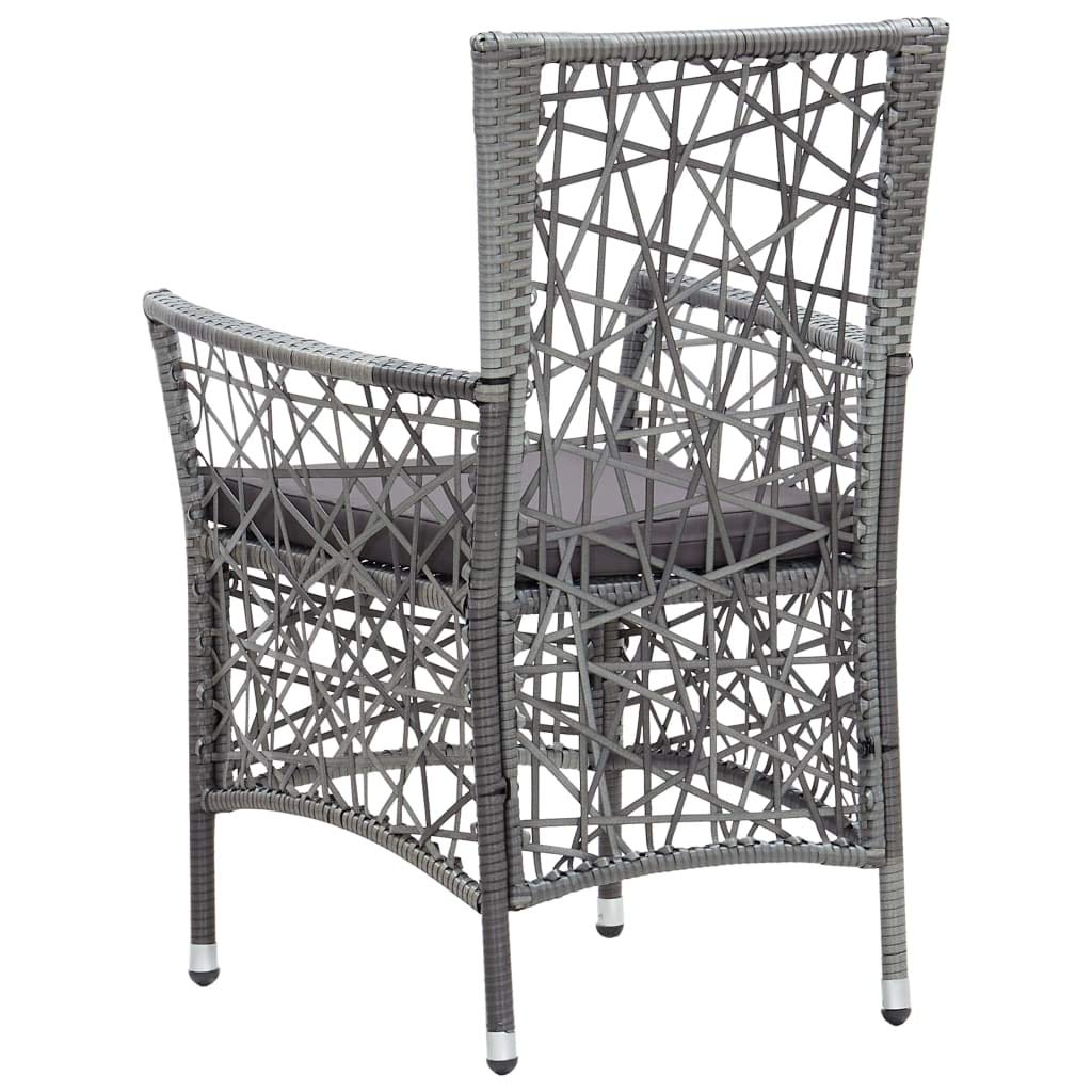 5-Piece Outdoor Dining Set with Large Glass Table & Poly Rattan Chairs - Patio Furniture with Armrests & Cushions for Backyard, Garden, Poolside Dining & Entertaining
