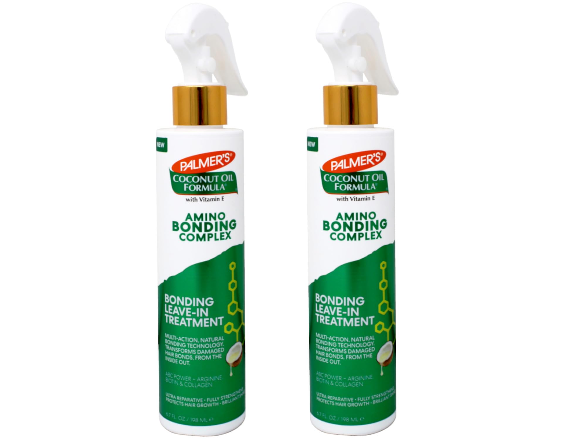 Palmer's Coconut Oil & Vitamin E Hair Spray with Amino Bonding Complex - 6.7 fl oz (Pack of 2) - Hydrating Leave-In Treatment for Dry, Damaged Hair - Perfect for Daily Frizz Control & Heat Protection