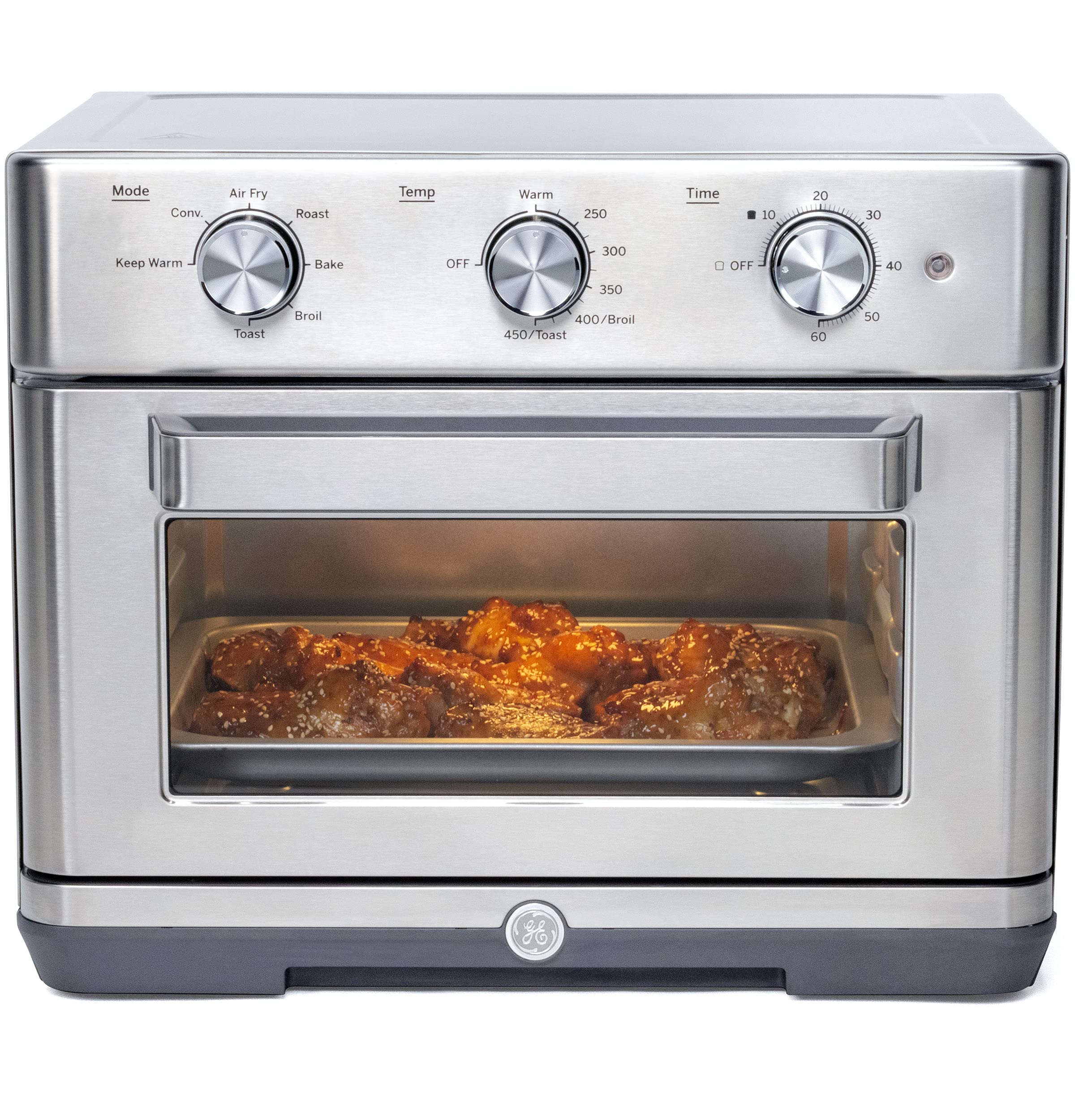 GE 7-in-1 Mechanical Air Fryer Toaster Oven with Accessories | Large Countertop Convection Oven for 12