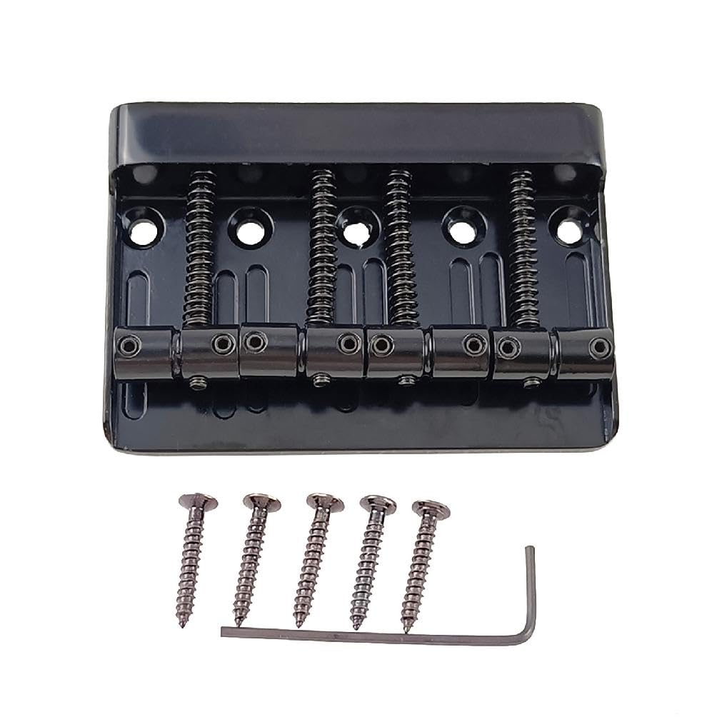 4 String Bass Guitar Bridge - Heavy Duty Metal Fixed Hardtail Tailpiece with Mounting Screws - Replacement Bridge for Electric Bass Guitar - Perfect for DIY Repairs, Upgrades & Professional Setups - Ideal for Rock, Jazz & Studio Recording