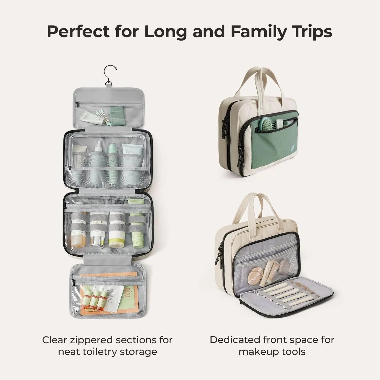 Paz Hanging Toiletry Bag for Travel - Waterproof Cosmetic Organizer with Multiple Pockets - Perfect for Bathroom, Camping & Gym Essentials Storage