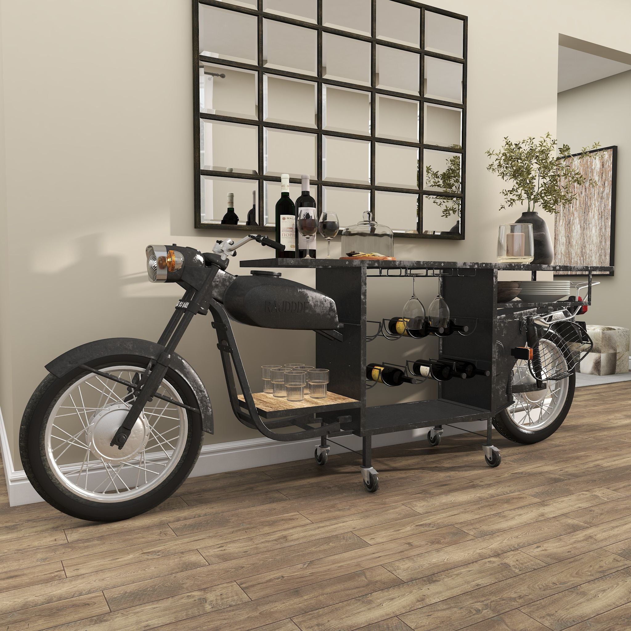 Andres Black Bar Unit - Modern Home Bar Cabinet for Living Room, Kitchen & Dining Room - Perfect for Entertaining & Storage