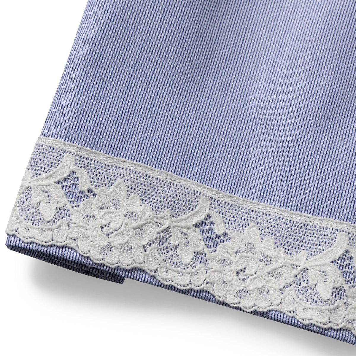 Lace Trim D-Shirt for Women - Navy Blue Floral Lace Top - Elegant Casual Blouse for Daily Wear, Office, and Date Night