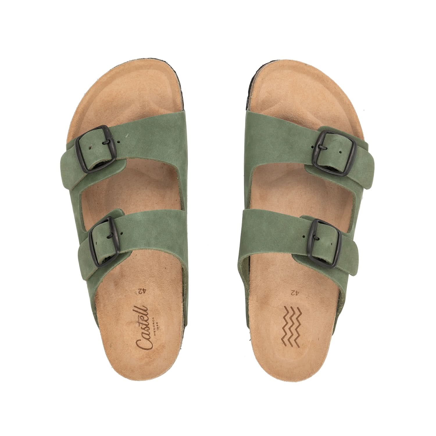 Men's Open Toe Leather Sandals - 1727 Greco Nobuck - Comfortable & Stylish for Summer, Beach & Casual Wear