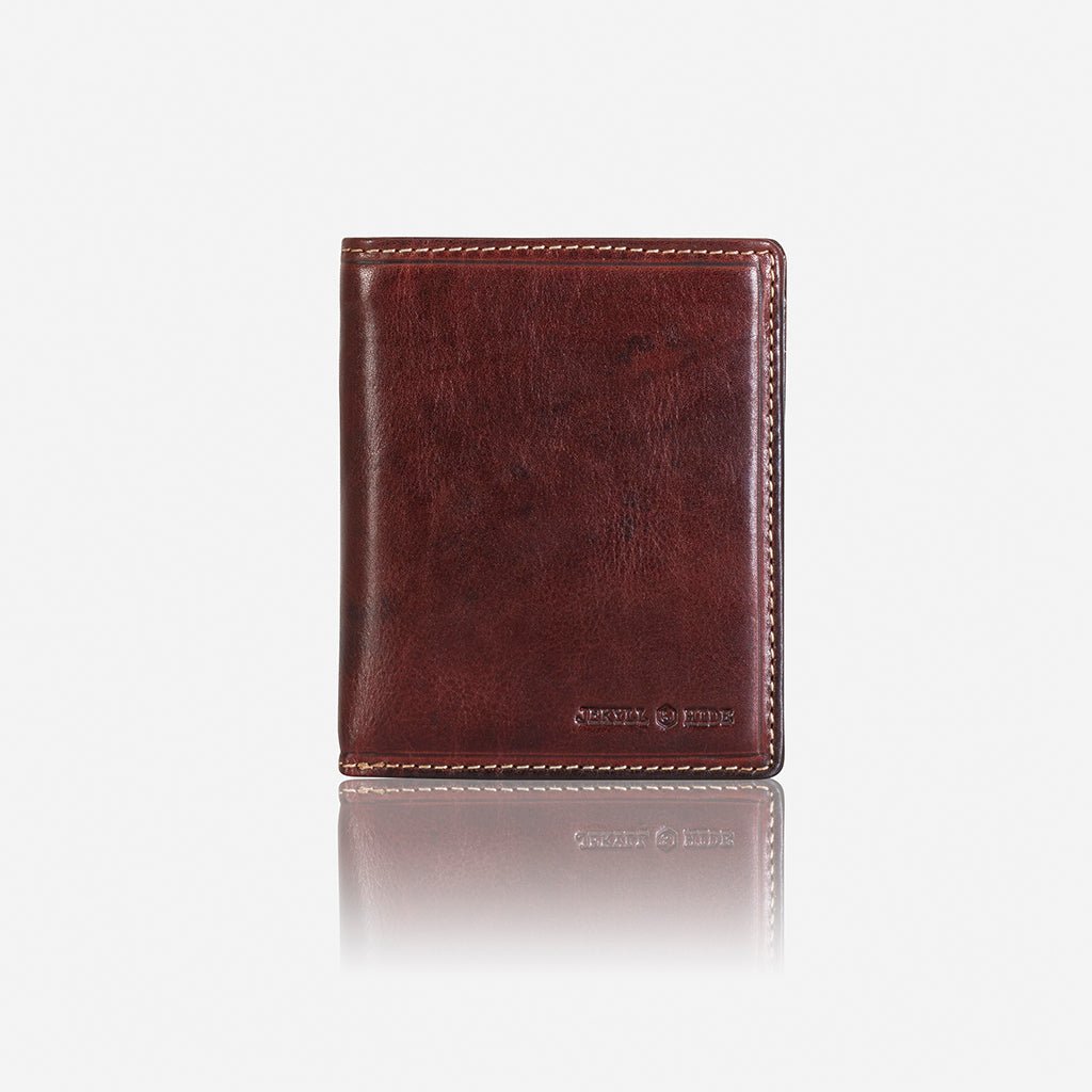 Jekyll & Hide Genuine Leather Oxford Large Billfold Wallet with ID Window - Coffee Brown | RFID Blocking | Gift for Men | Business & Travel Essentials