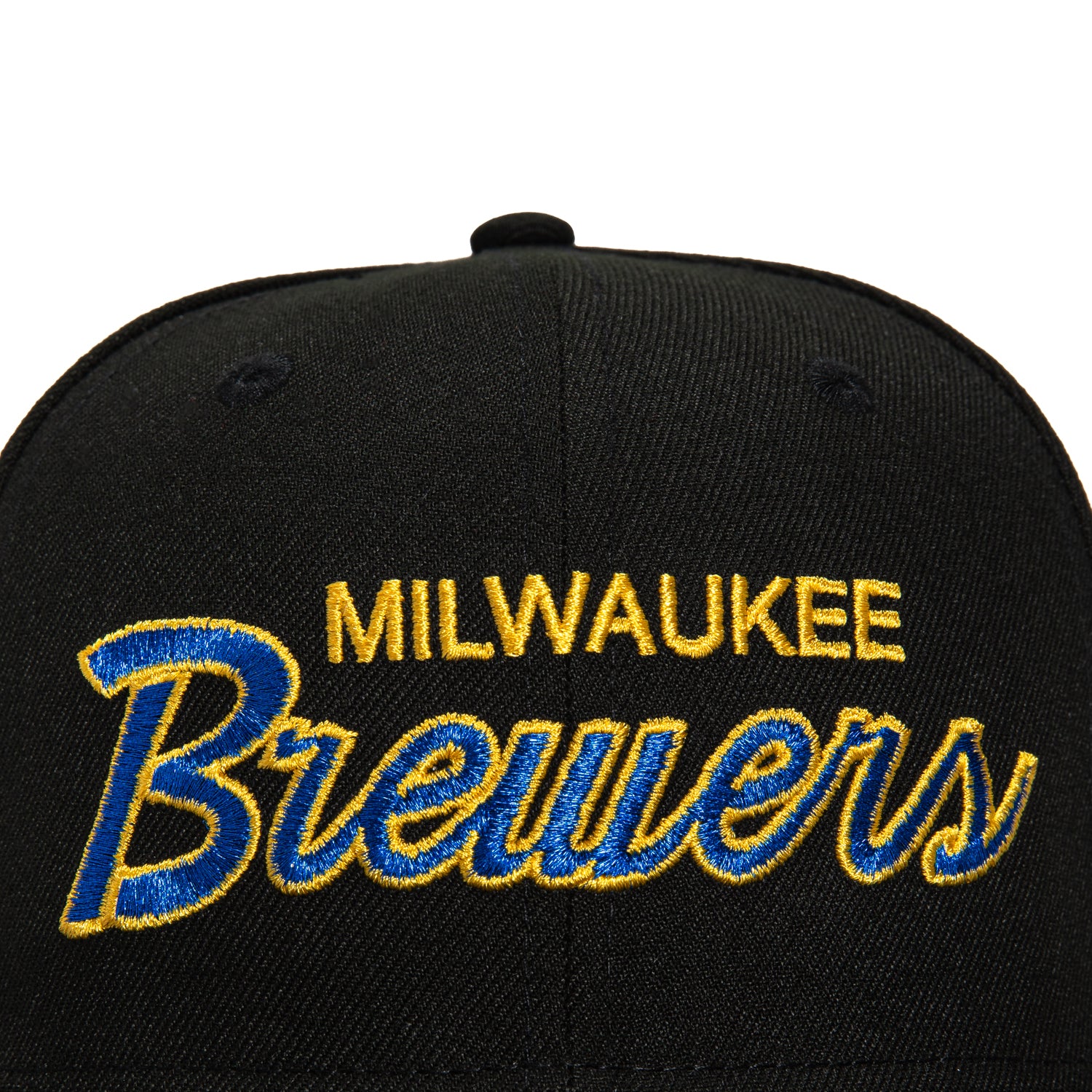 New Era 59Fifty MLB Milwaukee Brewers Embroidered Logo Patch Snapback Baseball Cap - Black | Official Licensed Hat for Baseball Fans & Streetwear Fashion