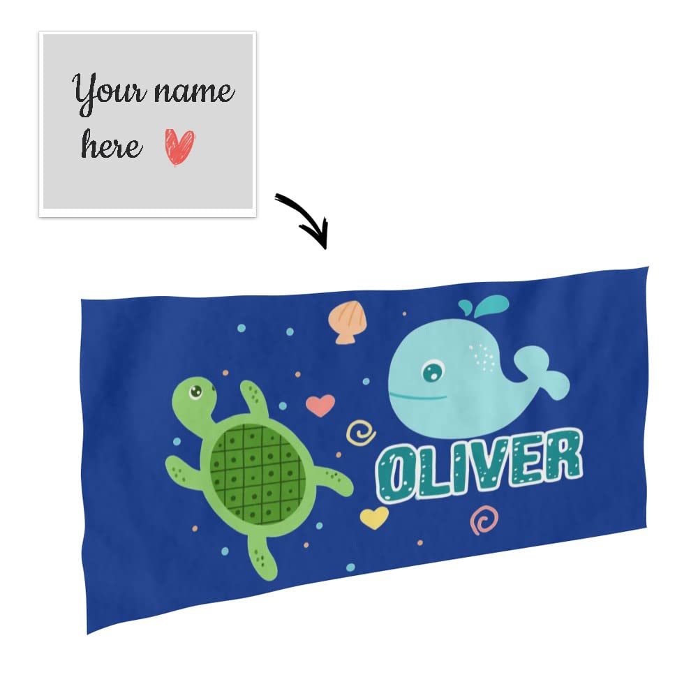 Custom Personalized Beach Towel with Name - Soft Bath & Pool Towel for Women, Men, Kids, Boys & Girls | Perfect Summer Gift for Vacation, Swimming, Beach Trips & Outdoor Activities