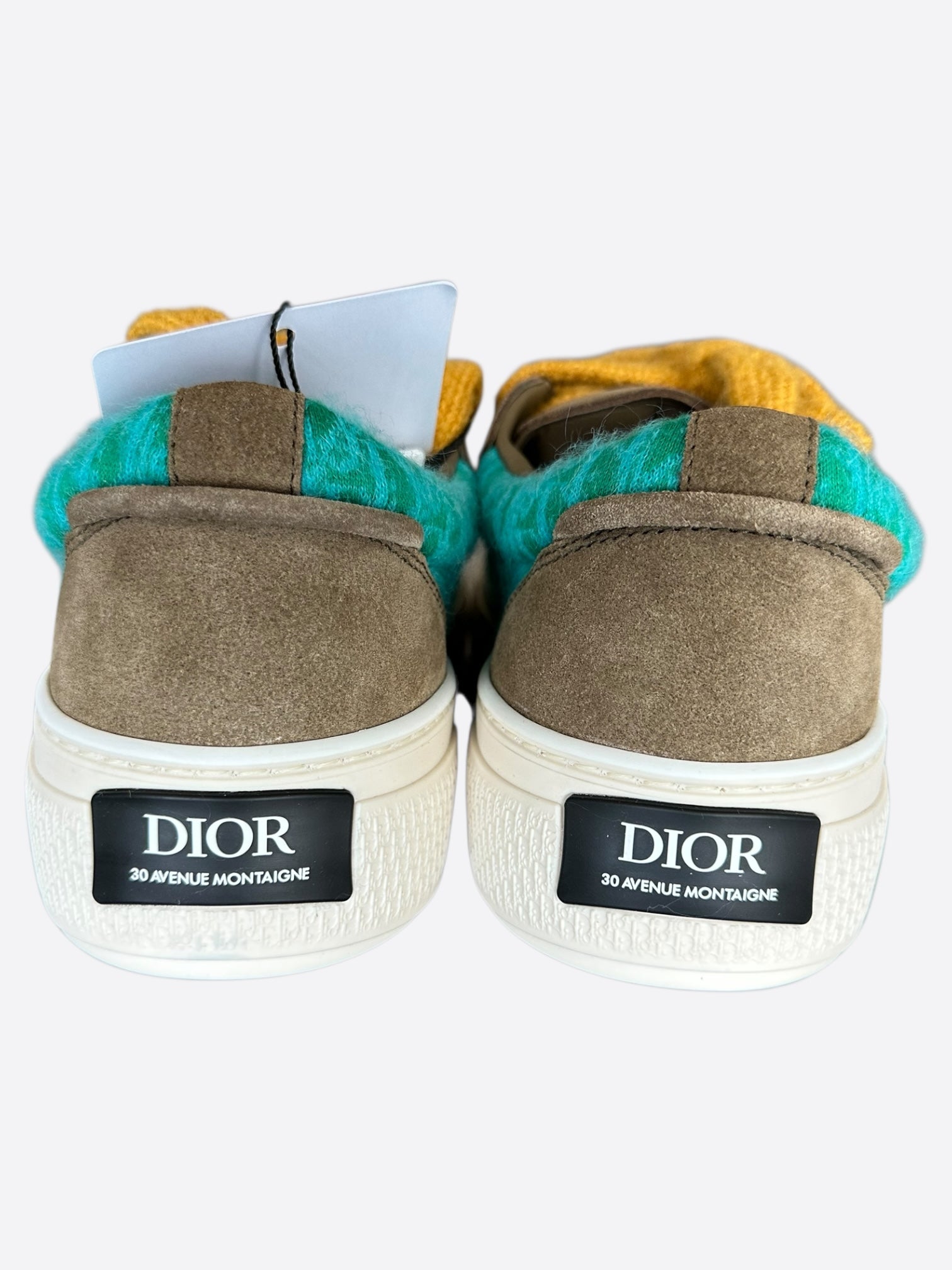 Dior Brown & Turquoise Oblique B33 Sneakers for Women - Luxury Designer Casual Shoes - Perfect for Streetwear, Office & Everyday Fashion