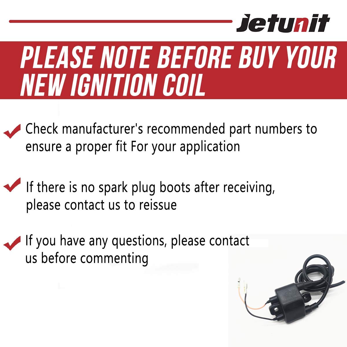 Yamaha Waverunner Ignition Coil 6R8-85570-00 62E-85570-00 Replacement for Super Jet 650 700 701 (1992-2013) WaveBlaster WaveRaider - High Performance Spark Plug Coil for Smooth Engine Start & Watercraft Maintenance