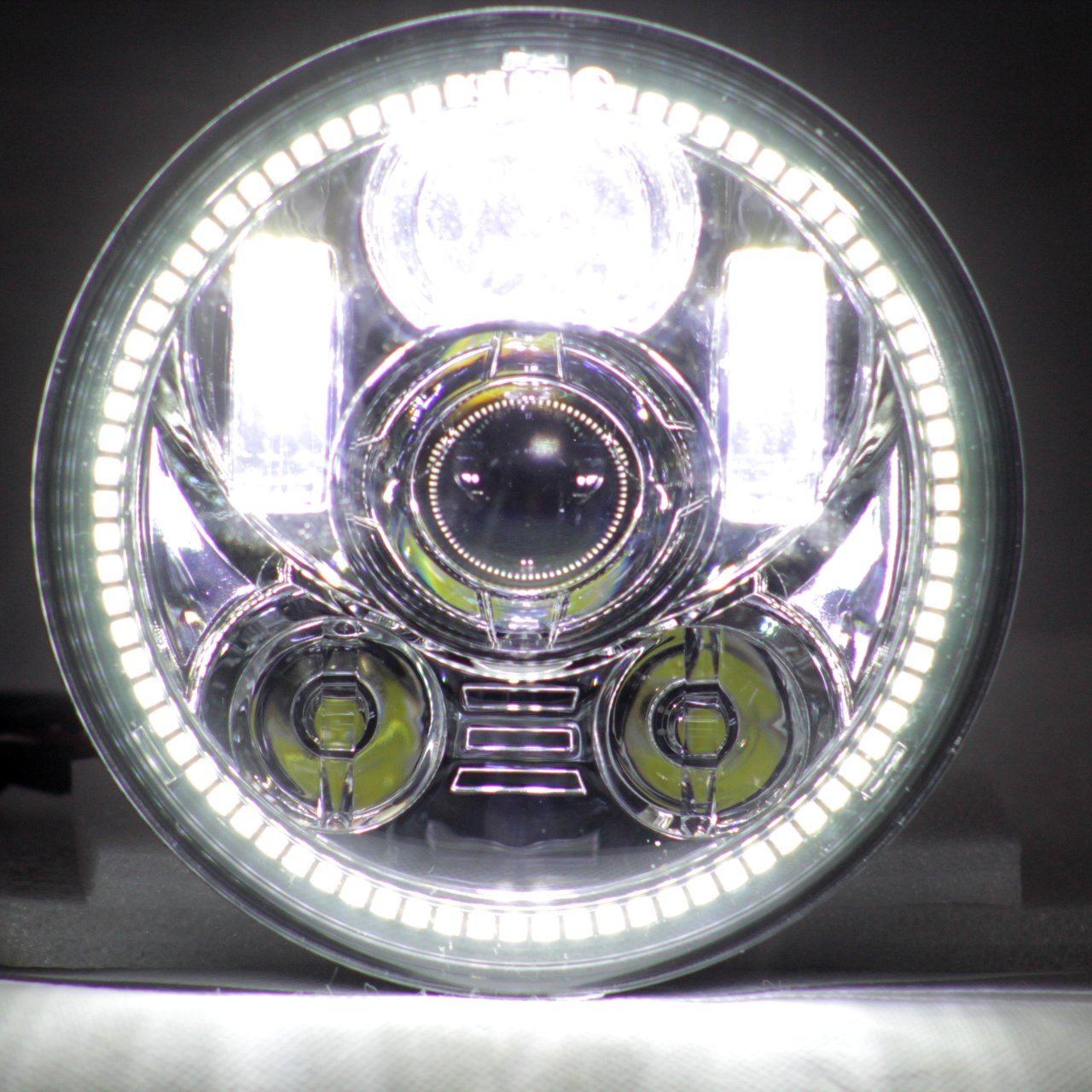 Eagle Lights Generation III LED Headlight with Halo Ring - Compatible with Honda VTX 1300 & 1800 Motorcycles - Includes VTX Bracket & Hardware - Upgrade for Night Riding & Enhanced Visibility