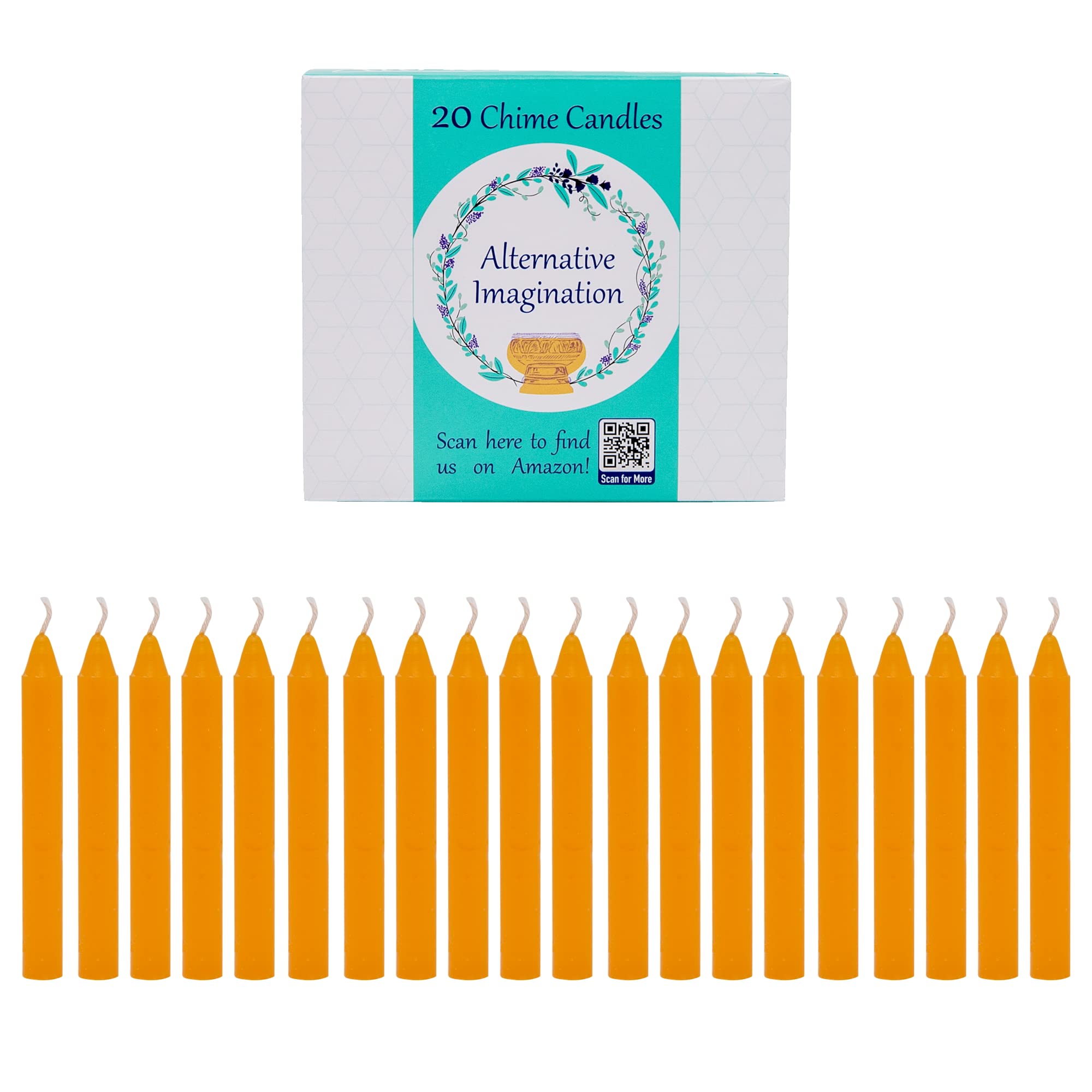 20-Pack Orange Unscented 4-Inch Chime Candles for Altar, Spells, Meditation & Rituals – Perfect for Wicca, Pagan, Yoga & Home Decor