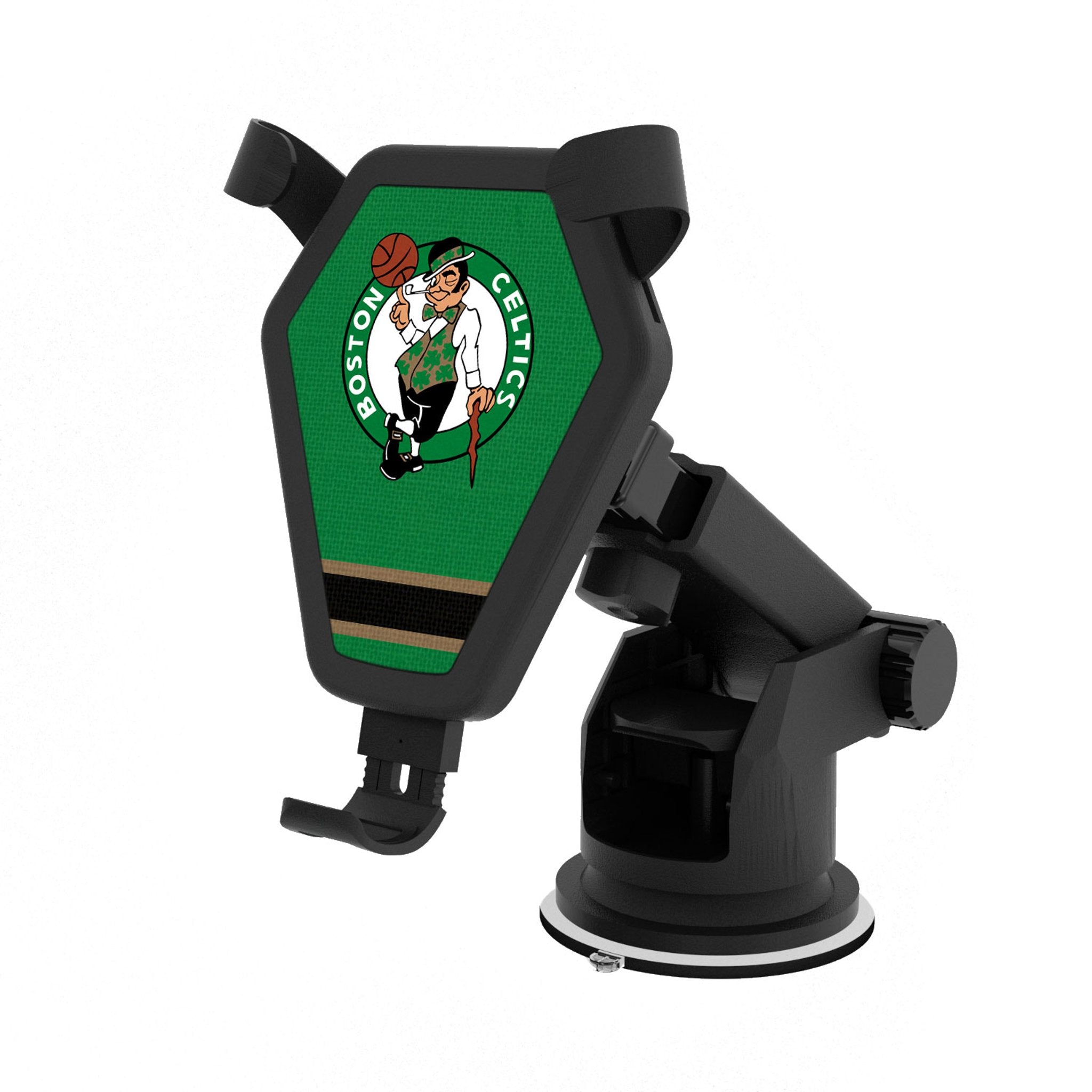 Boston Celtics Stripe Wireless Car Charger - Fast Qi Charging Pad for iPhone & Android - Perfect for Celtics Fans On The Go