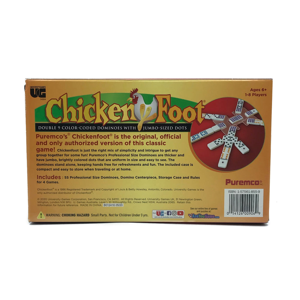 Premium Double 9 Color Dot Dominoes Set - 55 Professional Dominoes with Chicken Foot Game Rules | Perfect for Family Game Nights, Parties & Outdoor Camping