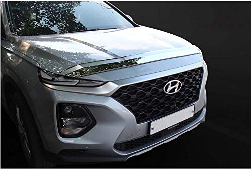 **2019-2020 Hyundai Santa Fe Chrome Hood Guard - Heavy Duty Bonnet Protector (1-Piece) for Off-Road & Highway Driving**