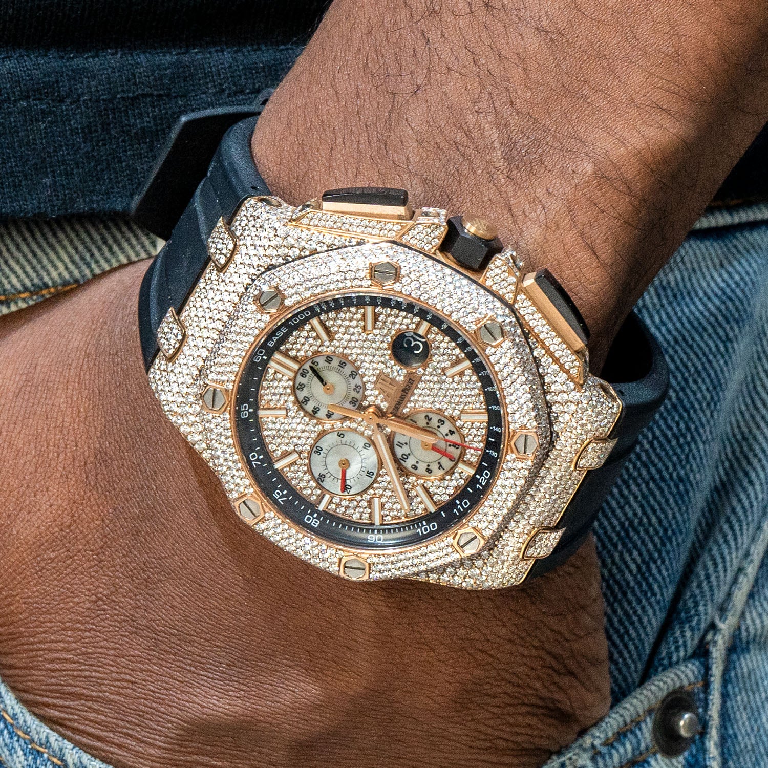 Luxury Audemars Piguet Royal Oak Offshore 18K Rose Gold Diamond Watch - 44mm Case, 15 Carat Iced Out for Men | Perfect for Special Occasions, Gifting & High-End Fashion