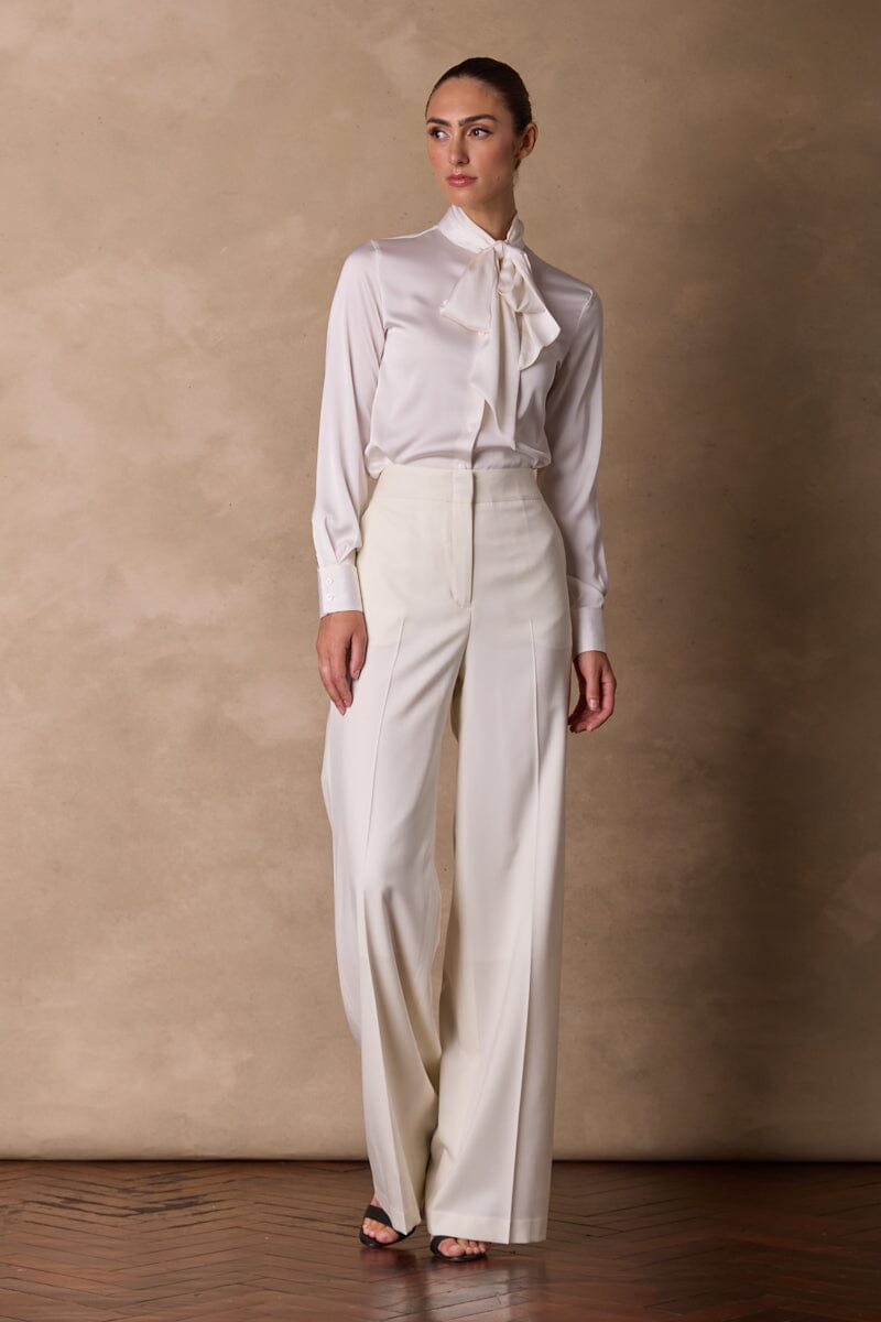 Alexis (Notch) Emma Suit - Off White Wool Blazer & Pants Set for Women | Professional Office Wear & Business Attire | Perfect for Corporate Meetings, Interviews, and Formal Events
