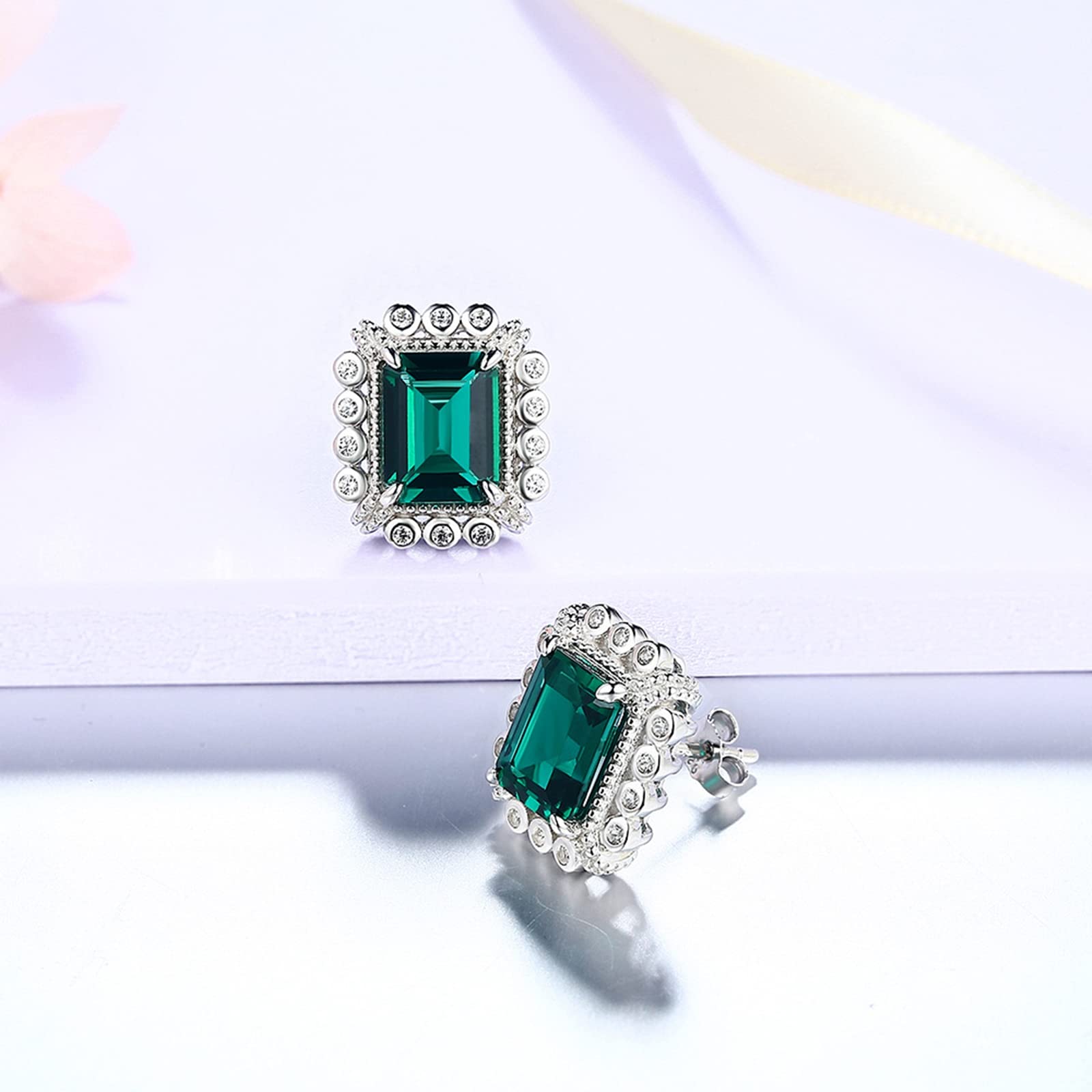 Trendy Vintage Emerald Earrings for Women - Cubic Zirconia Fashion Jewelry - Perfect for Parties, Weddings & Everyday Wear