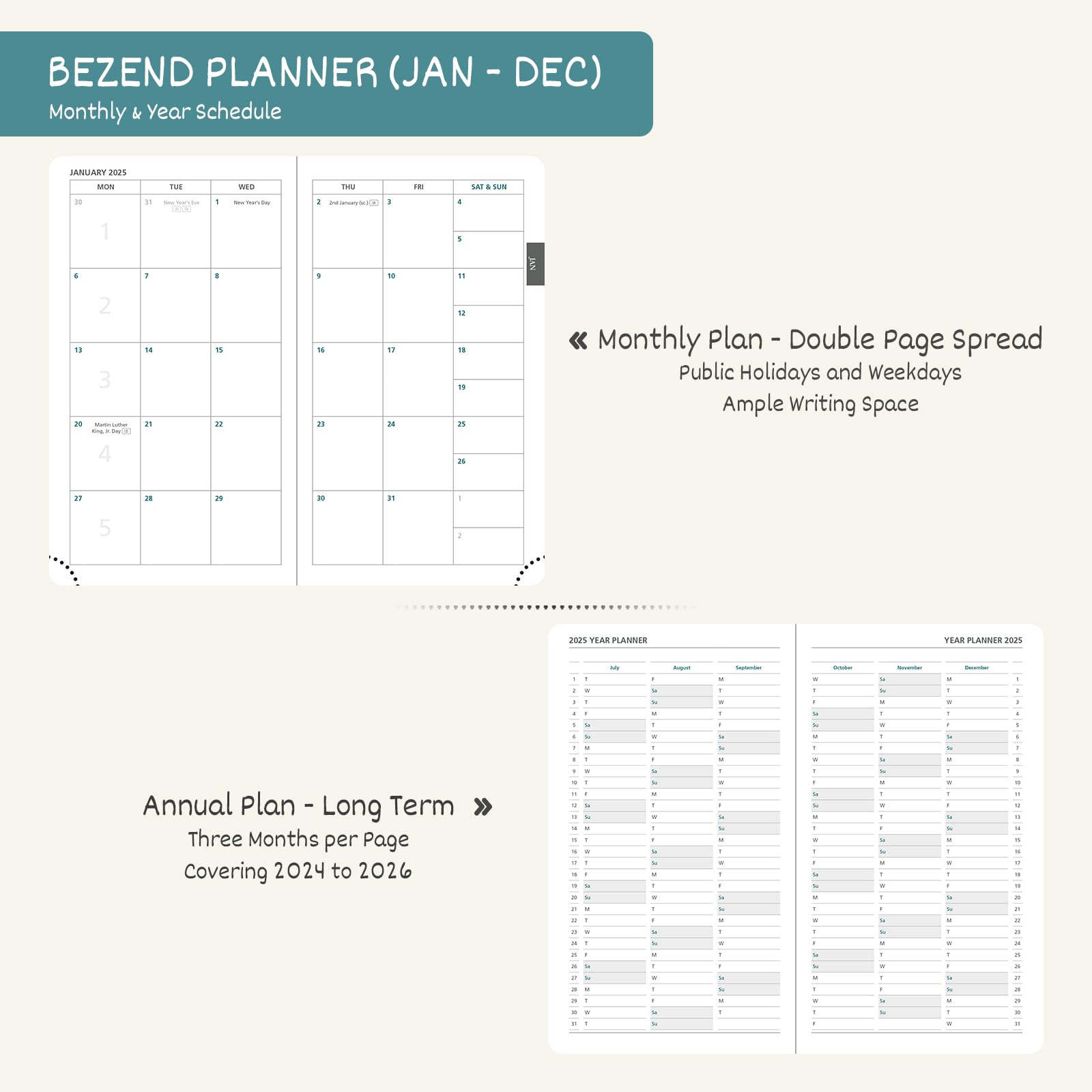 BEZEND 2025 Pocket Planner - 3.5