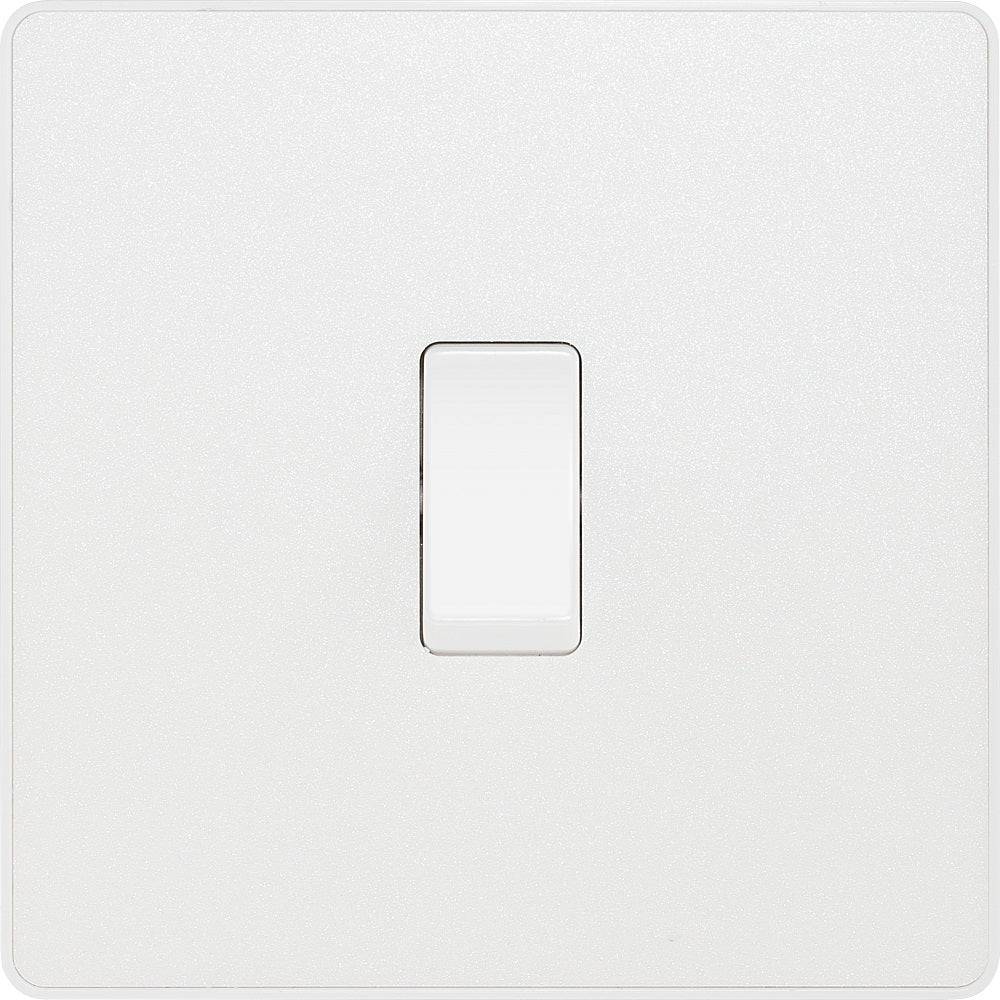 BG Evolve Pearl White 1G 2W Light Switch PCDCL12W - Modern Decorative Wall Plate for Home & Office Lighting Control
