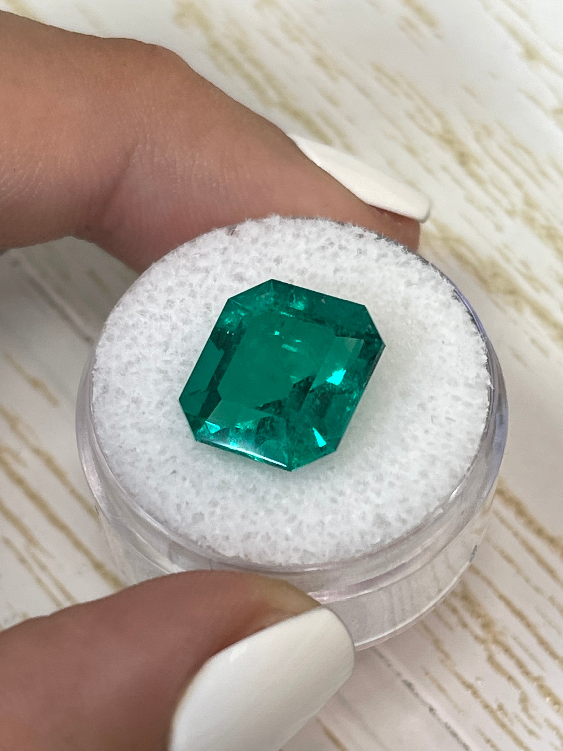 7.51 Carat GIA Certified 13x12mm Natural Loose Colombian Emerald - Emerald Cut, Investment Grade Gemstone for Jewelry Making, Engagement Rings & Luxury Collections