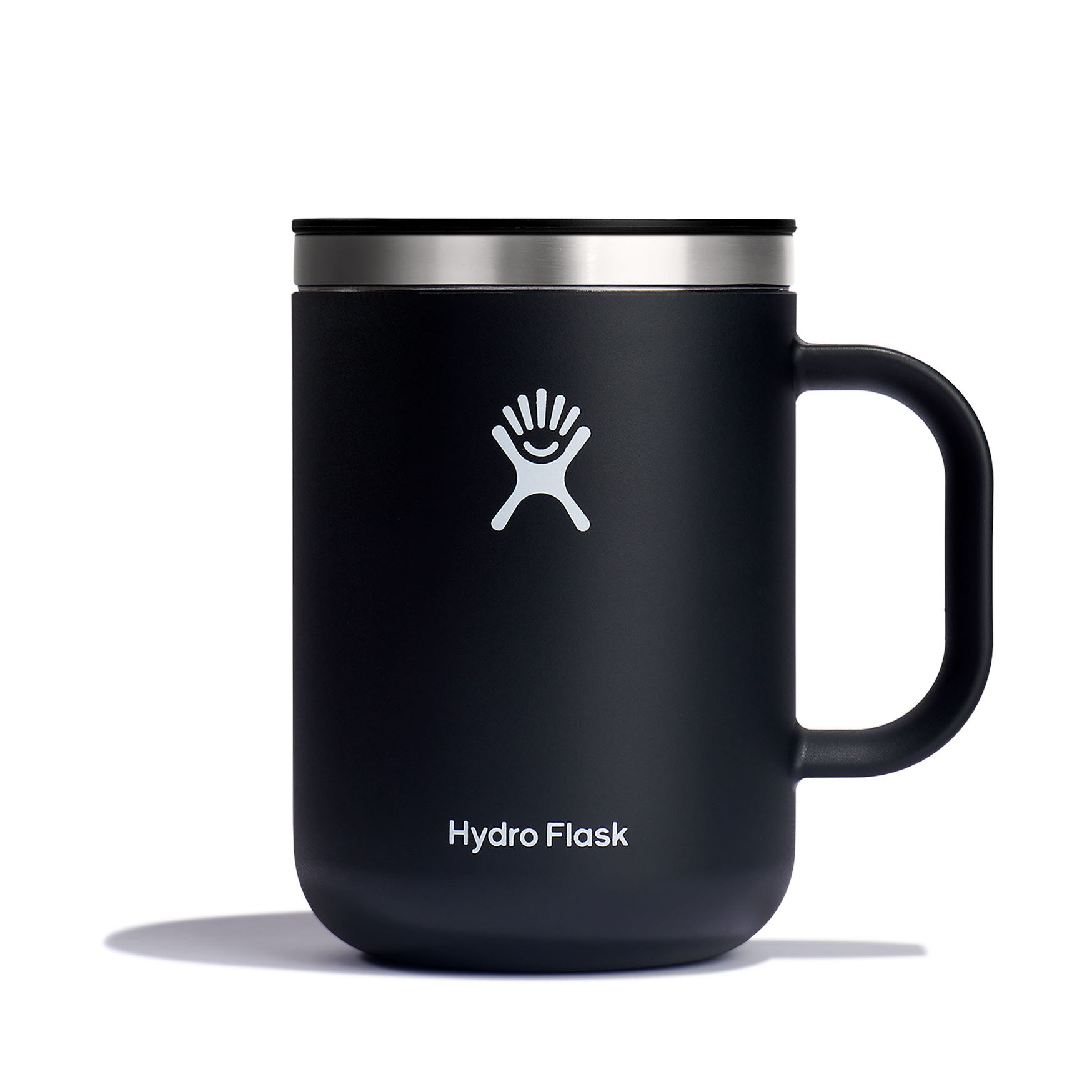 24 Oz Black Coffee Mug - Insulated Stainless Steel Travel Tumbler with Lid & Handle - Perfect for Hot & Cold Drinks at Home, Office or Camping