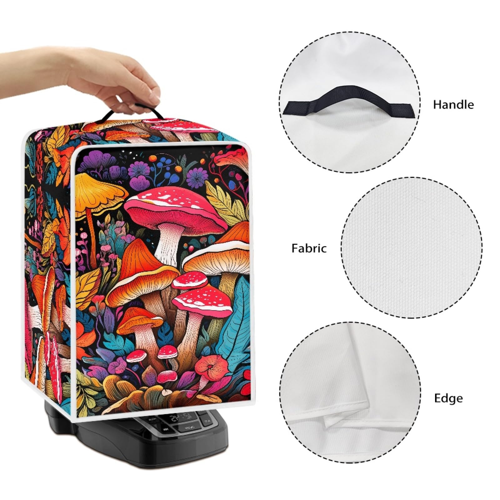 GLENLCWE Red Mushroom Dust Cover - Polyester Protective Cover for Coffee Machines & Stand Mixers | Cute Kitchen Decor & Perfect Gift for Women | Ideal for Home Baking & Coffee Station Organization