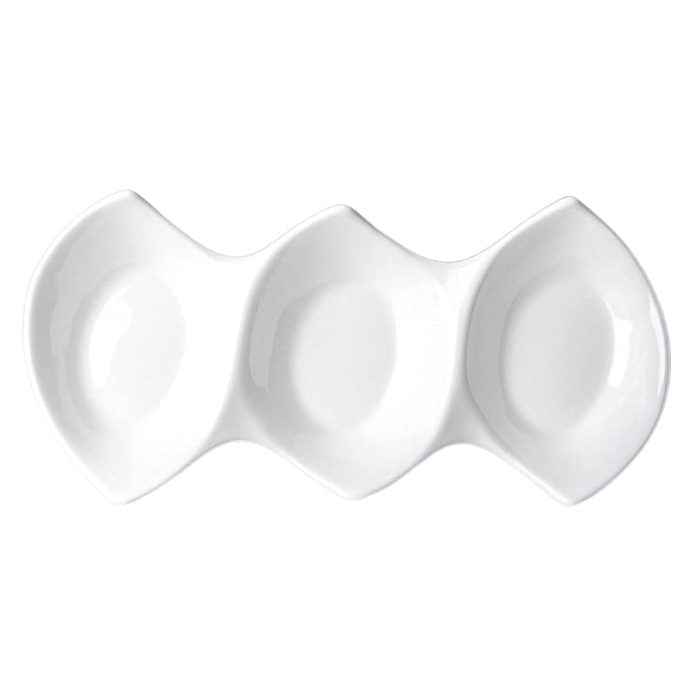 3-Compartment Ceramic Dip Bowls Set - Small Porcelain Snack Bowls for Sushi, Tapas, Nuts, Desserts & Sauces | Perfect for Party Platters, Charcuterie Boards & Home Entertaining