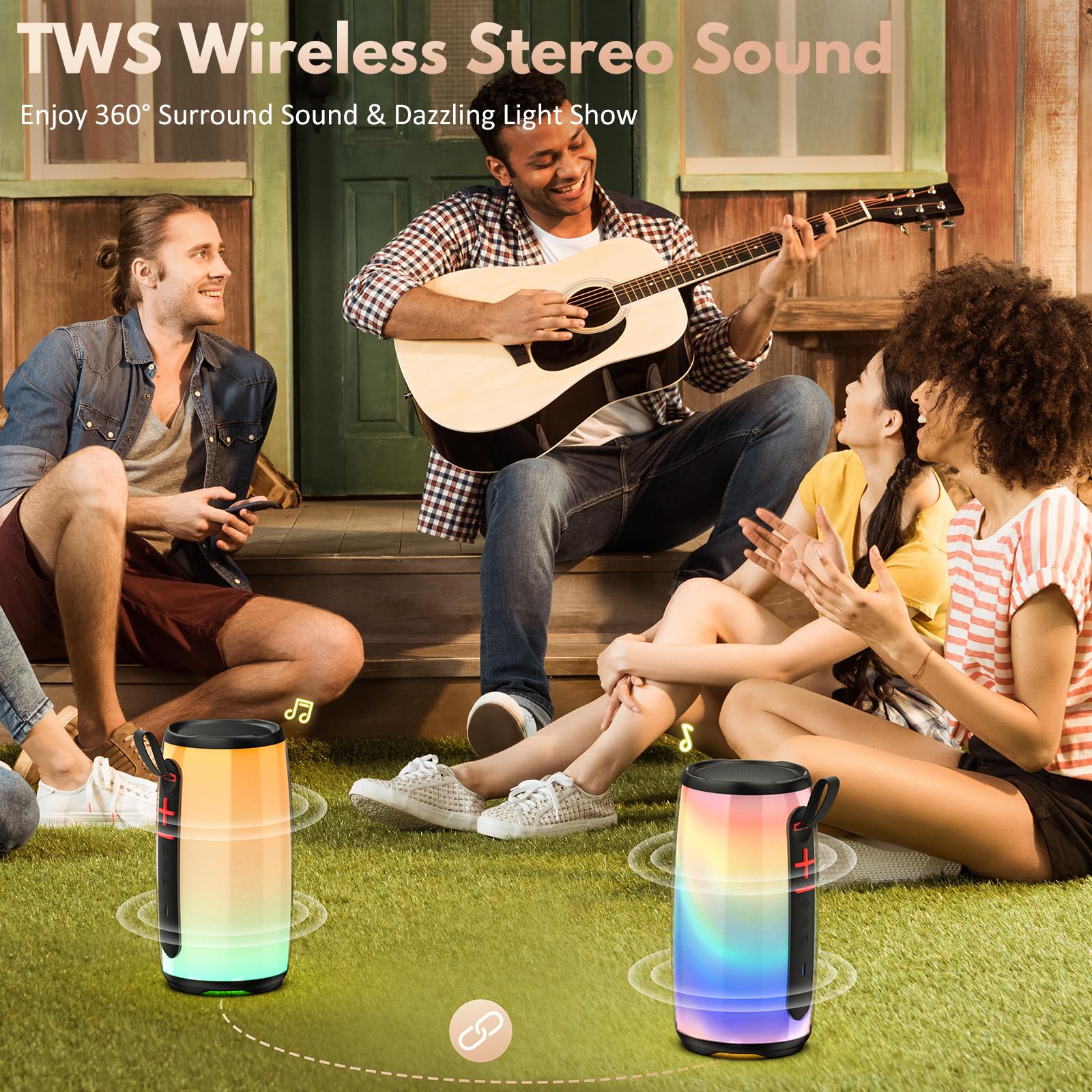 Portable Bluetooth Karaoke Machine with 2 Wireless Microphones & Lapel Mics - Rechargeable Singing Speaker with LED Party Lights for Home, Kids, Adults - Perfect for Birthday Parties, Family Gatherings & Karaoke Nights