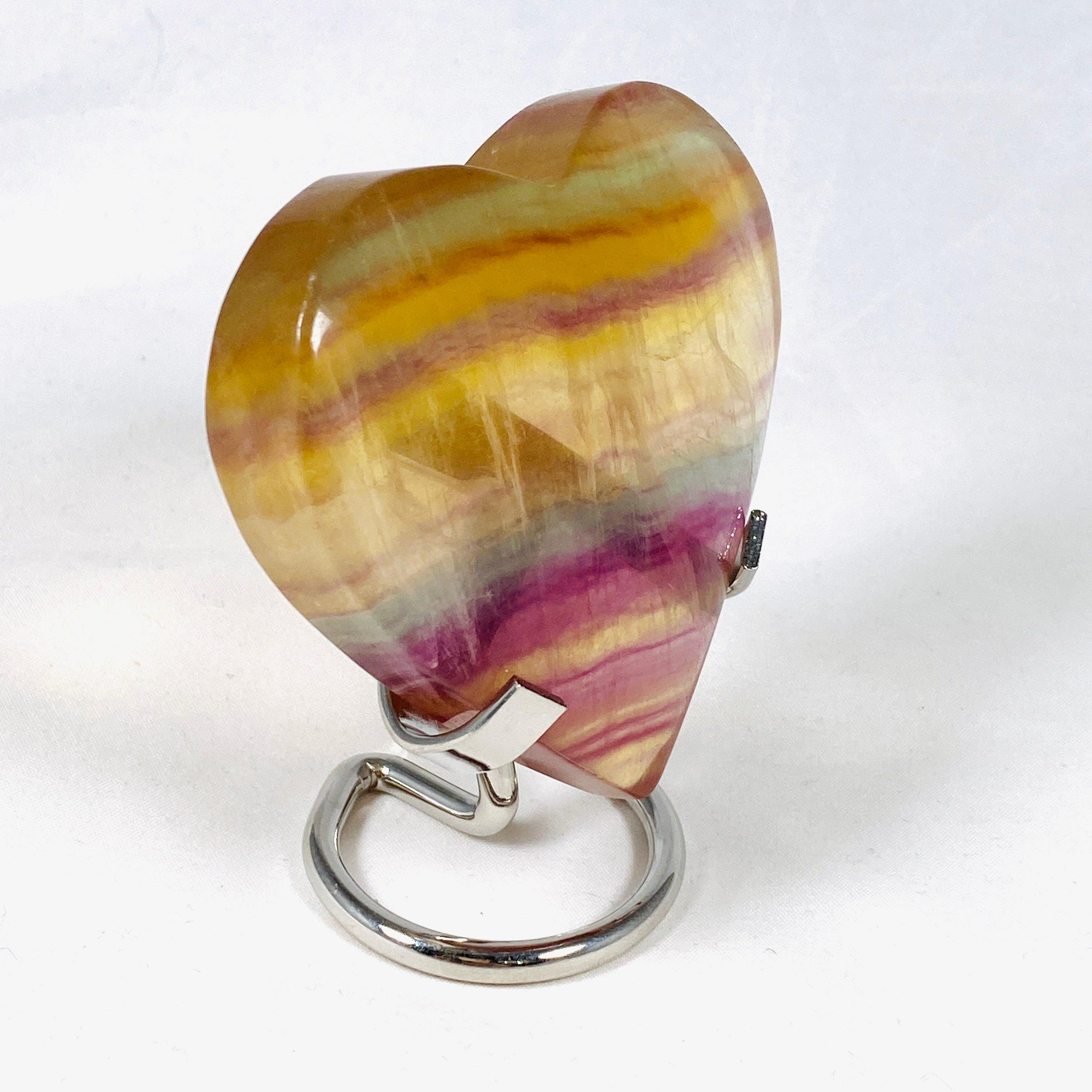 Rainbow Fluorite Heart Pendant RFH-03 - Healing Crystal Jewelry for Meditation, Energy Balancing & Spiritual Growth