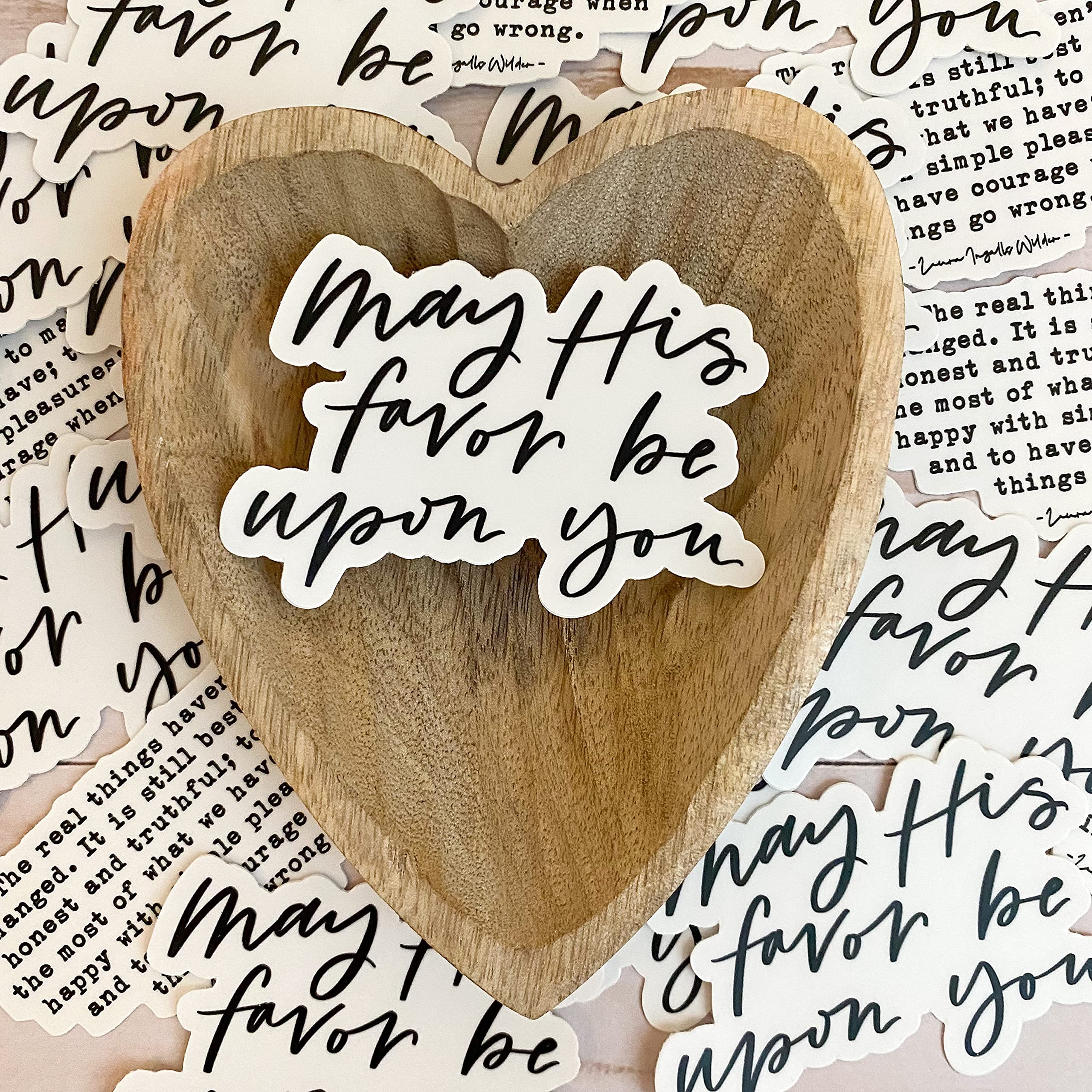 Bible Verse Stickers - Inspirational Christian Faith Quotes & Religious Decals for Journals, Bibles & Gifts | May His Favor Be Upon You