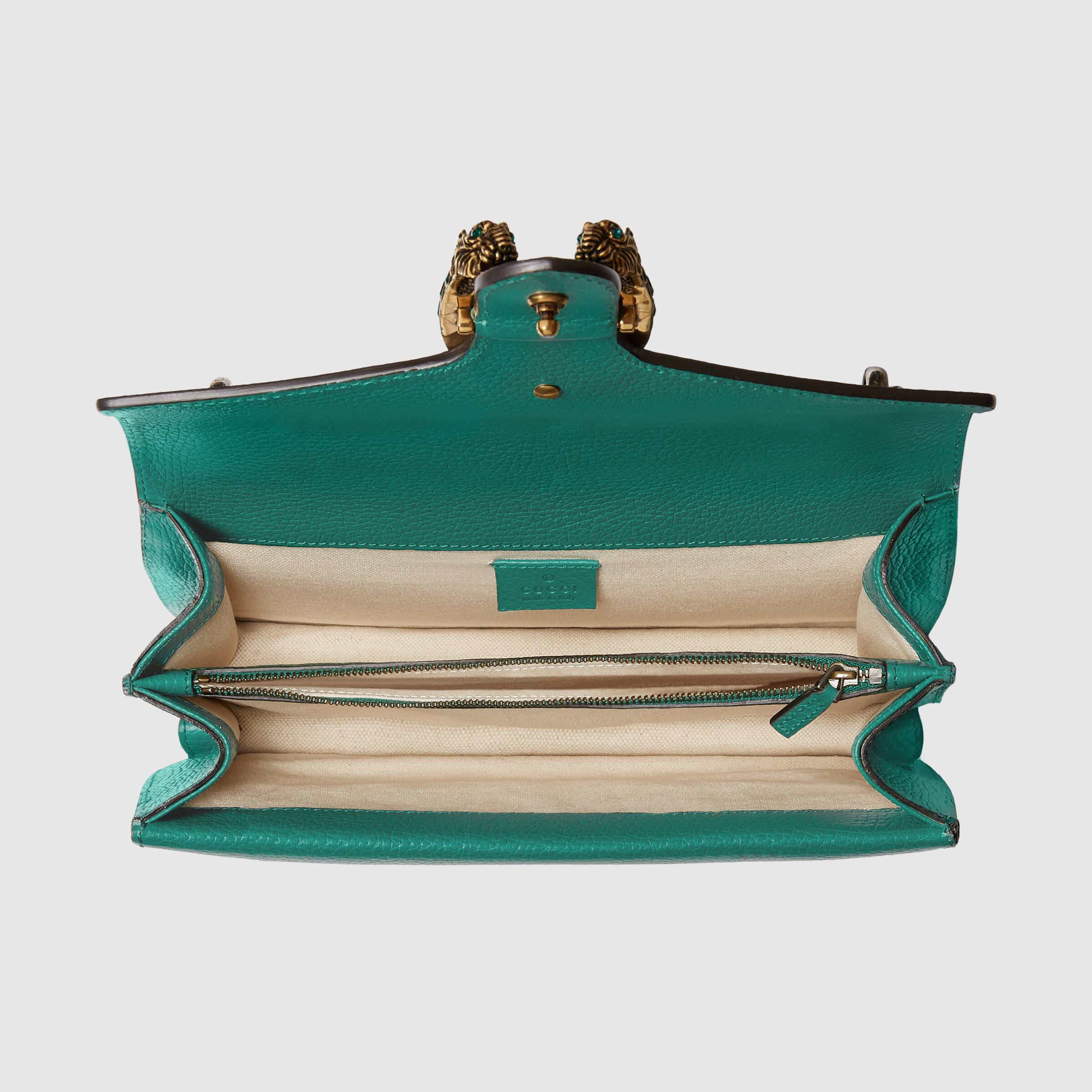 Gucci Dionysus Small Shoulder Bag for Women - Green Leather Crossbody Purse with Chain Strap - Perfect for Date Night, Parties & Evening Events