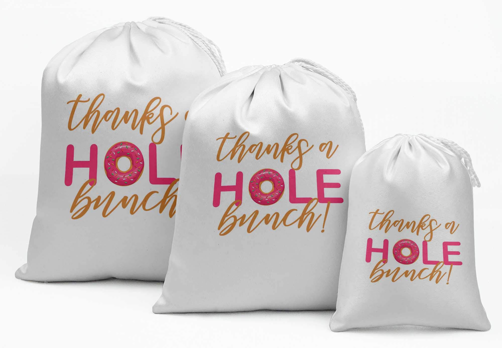 Darling Souvenir White 'Thanks A Hole Bunch' Gift Bags - 15pcs Birthday Party Favors & Gift Pouches for Baby Showers, Bridal Showers, and Special Occasions