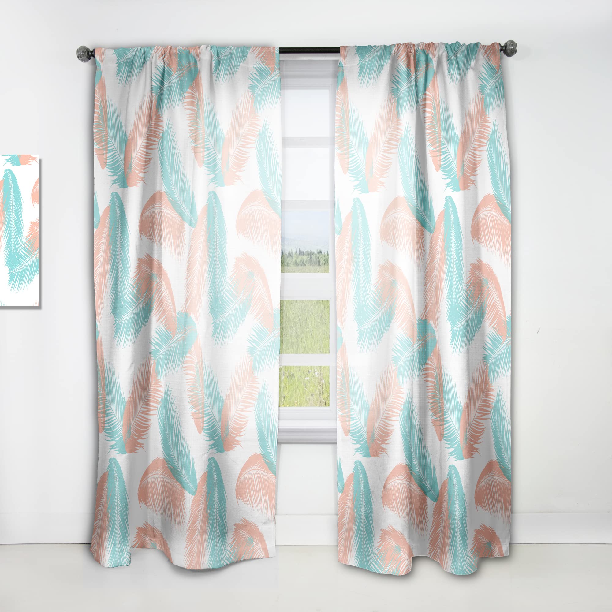 DesignQ Retro Tropical Foliage II Thermal Insulated Curtains - 52x108 Single Panel for Bedroom & Living Room - Perfect for Home Decor & Sun Protection