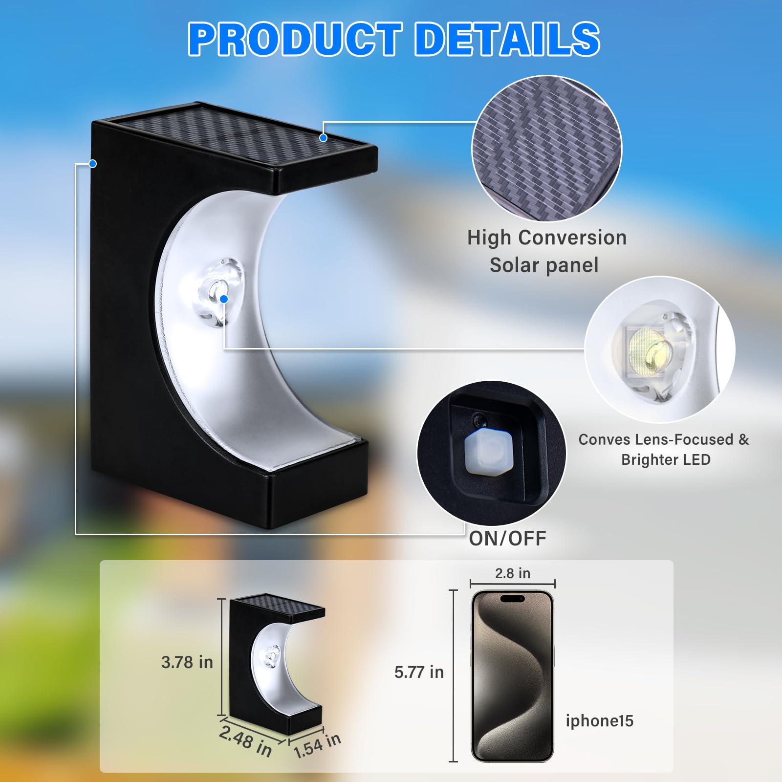 6 Pack Solar Step Lights for Outdoor Stairs - Waterproof Solar Deck Lights for Garden, Backyard, and Landscape - Warm White LED Lighting - Perfect for Pathways, Patios, and Driveway Safety