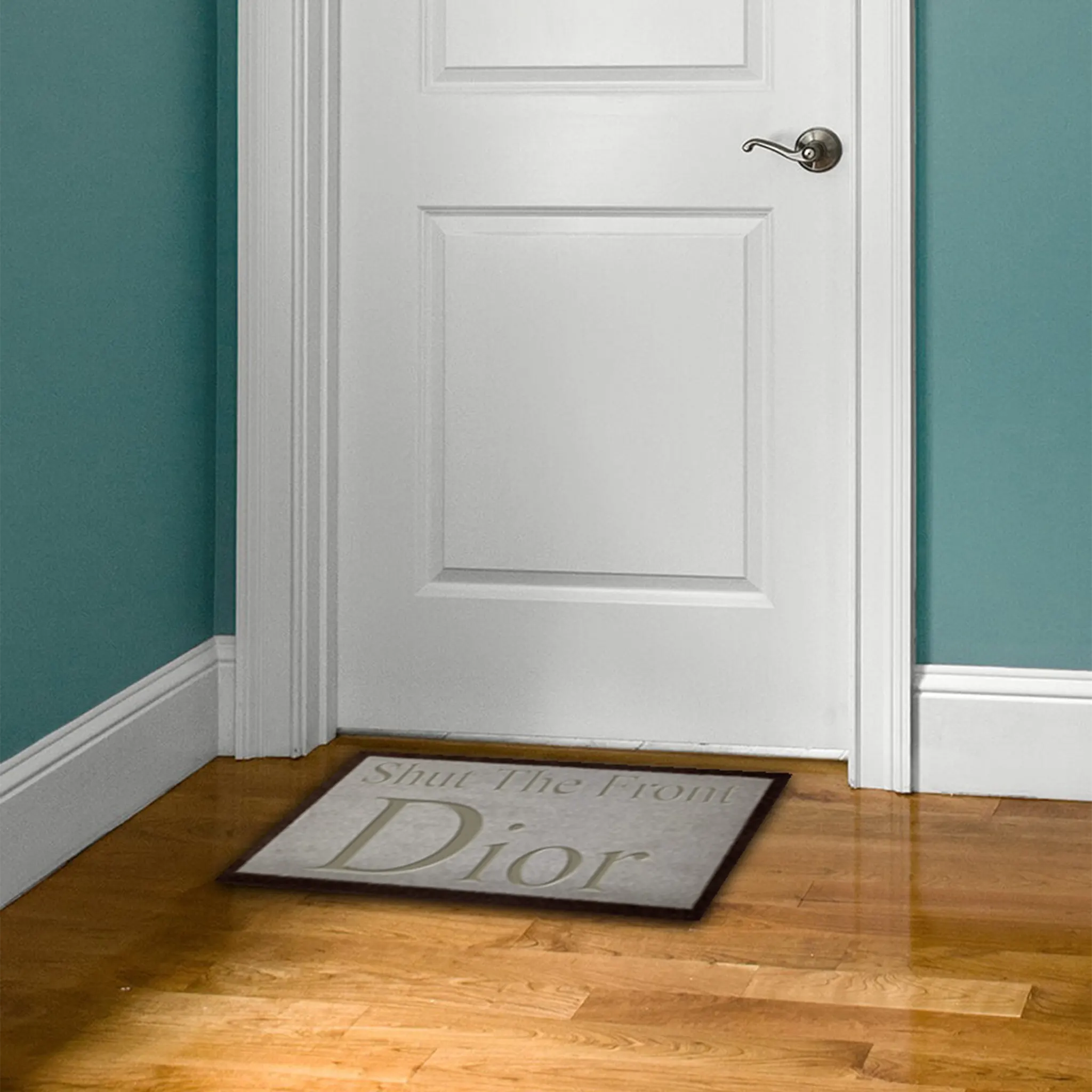 Dior Shut The Front Dior Doormat - Light Brown 70x40cm - Luxury Welcome Mat for Front Door, Home & Office Entrance Decor