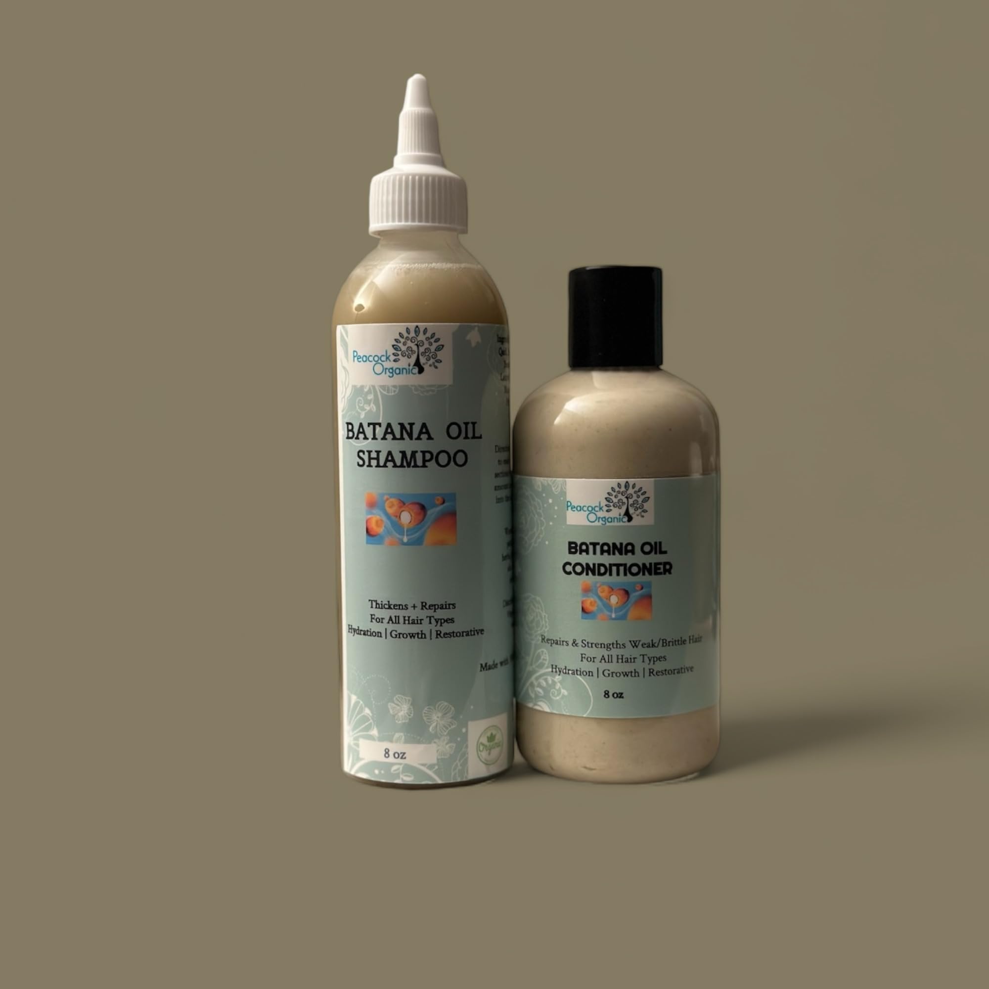 Batana Oil Shampoo and Conditioner Set for Hair Growth - 8oz Natural Hair Care with Scalp Nourishment for Thicker, Shinier Hair - Perfect for Dry, Damaged Hair & Daily Hair Care Routine