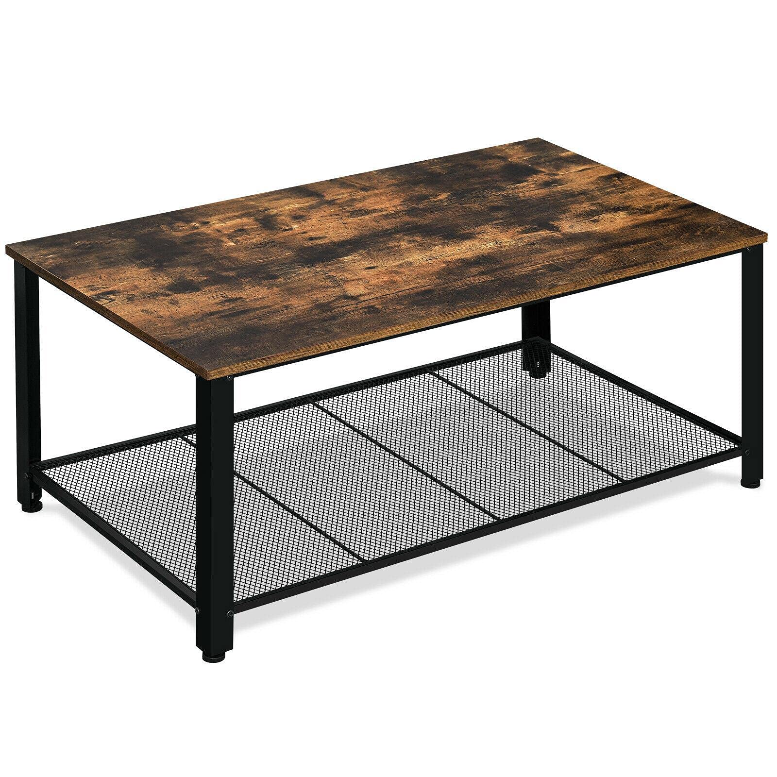 Sturdy Wooden Coffee Table with Storage Shelf - Multi-Functional for Living Room, Office, Gaming & Home Workspace | Compact Design with Drawers, Adjustable Height & Corner Fit