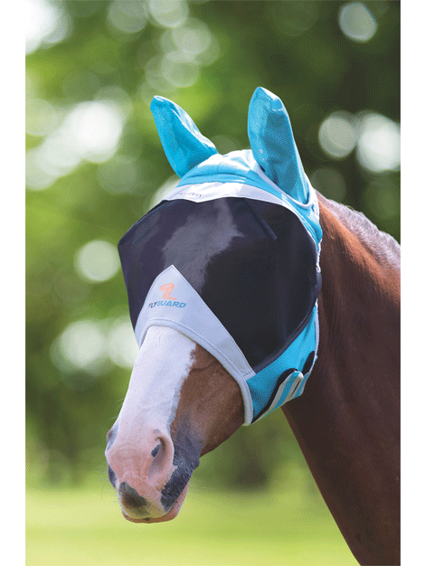 Shires FlyGuard Pro Fine Mesh Deluxe Fly Mask with Ears - Breathable UV Protection Fly Mask for Horses - Perfect for Riding, Training, and Pasture Use