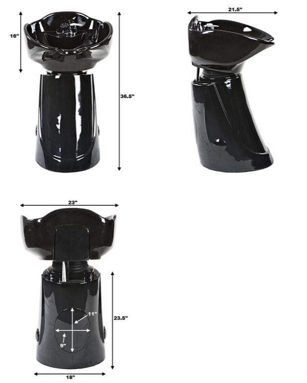 Olympia Free Standing Shampoo Bowl Station - Professional Salon Pedestal Hair Washing Sink for Beauty Parlors & Barber Shops - Perfect for Hair Salons, Spas & Home Use