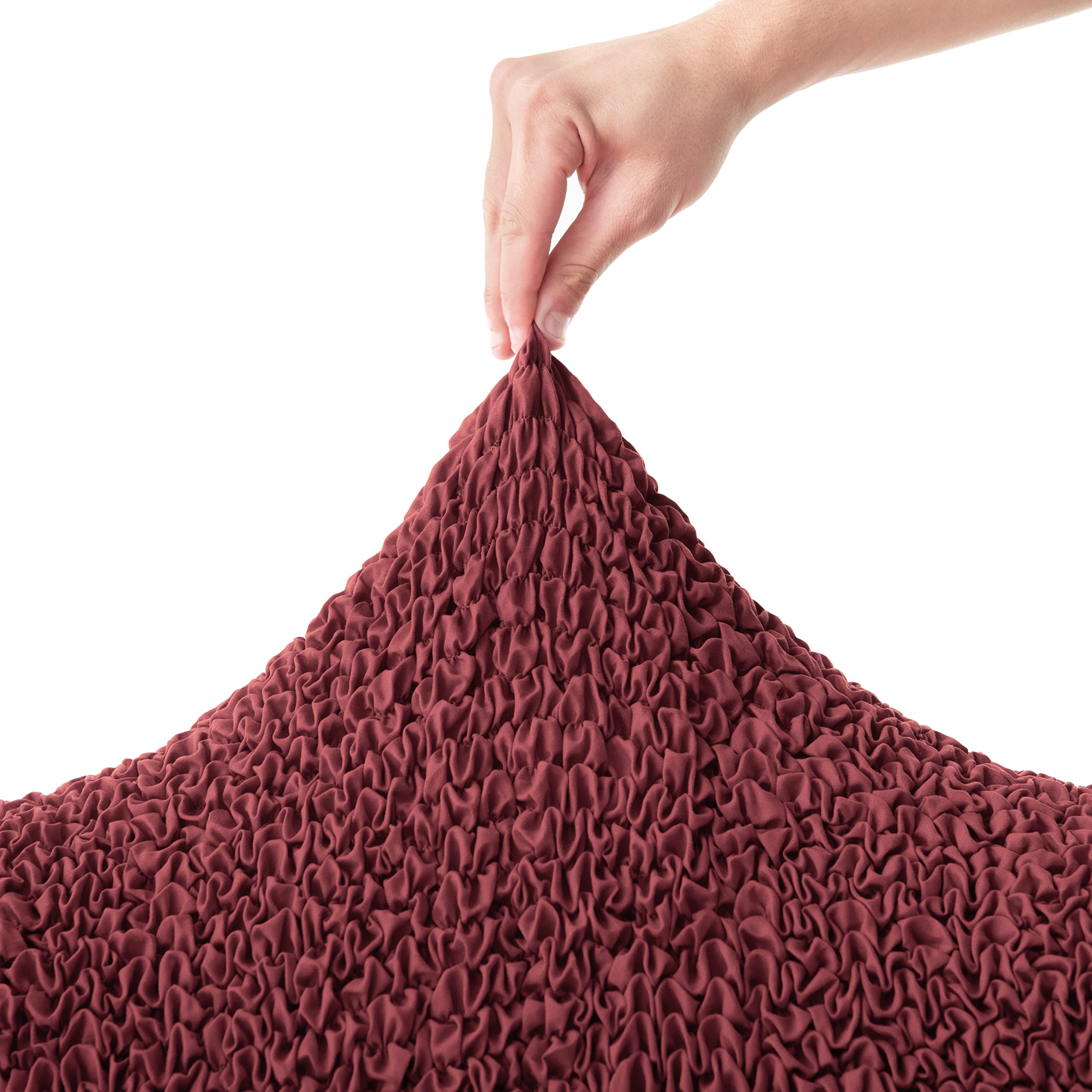 PAULATO BY GA.I.CO. Stretch Futon Cover - Armless Sofa Bed Slipcover Without Armrest - Soft Microfiber Fabric - 1-Piece Form Fit for Kids & Pets - Burgundy - Perfect for Living Room, Dorm, or Guest Room