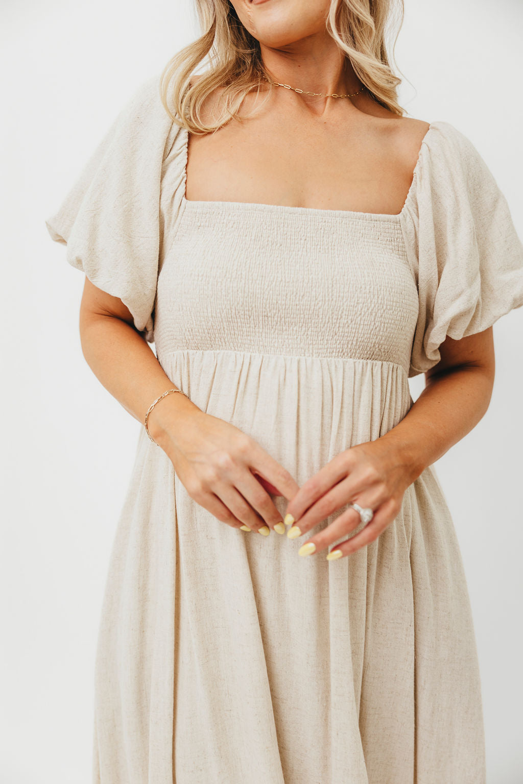 Rosalie Maxi Dress in Linen - Bump Friendly Maternity Dress for Women | Comfortable Summer Dress for Pregnancy, Beach, Vacation & Special Occasions