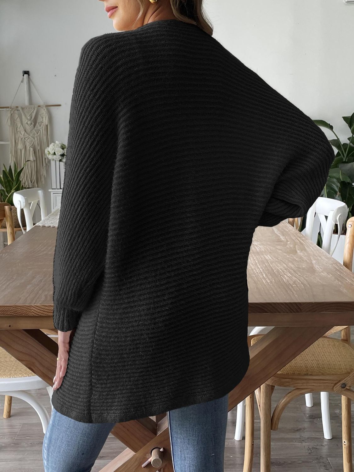 Women's Open Front Long Sleeve Knit Cardigan Sweater - Lightweight Loose Fit Cover Up for Fall & Winter - Perfect for Office, Layering or Casual Outfits