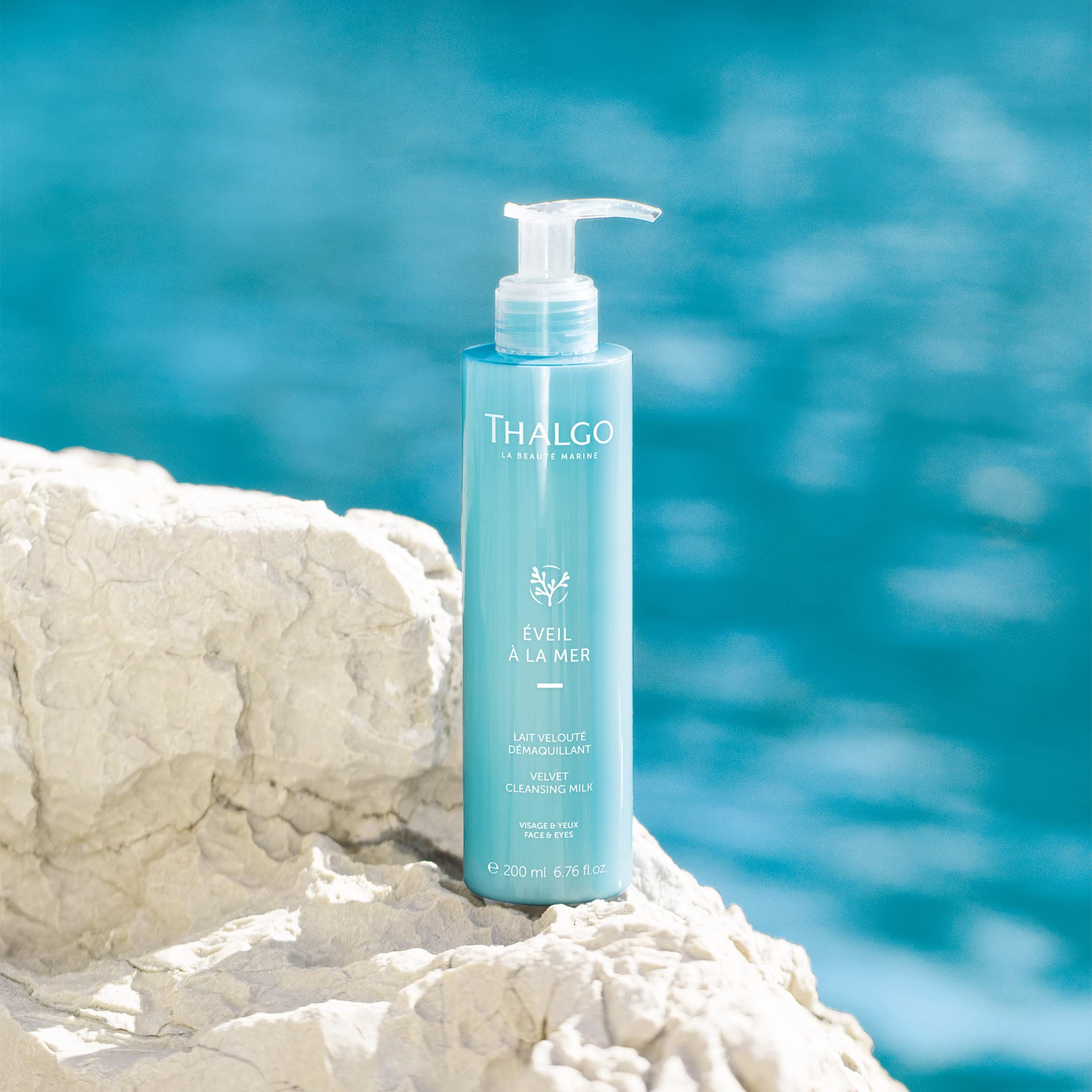 Thalgo Velvet Cleansing Milk - Gentle Face Wash with Castor & Grape Seed Oils for Soft, Hydrated Skin - 200ml - Perfect for Daily Skincare Routine & Sensitive Skin Care