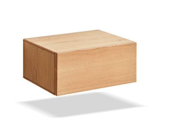 Solid Oak & Poplar Wood Floating Nightstand - Modern Bedside Table with Storage Shelf for Bedroom, Living Room, or Nursery