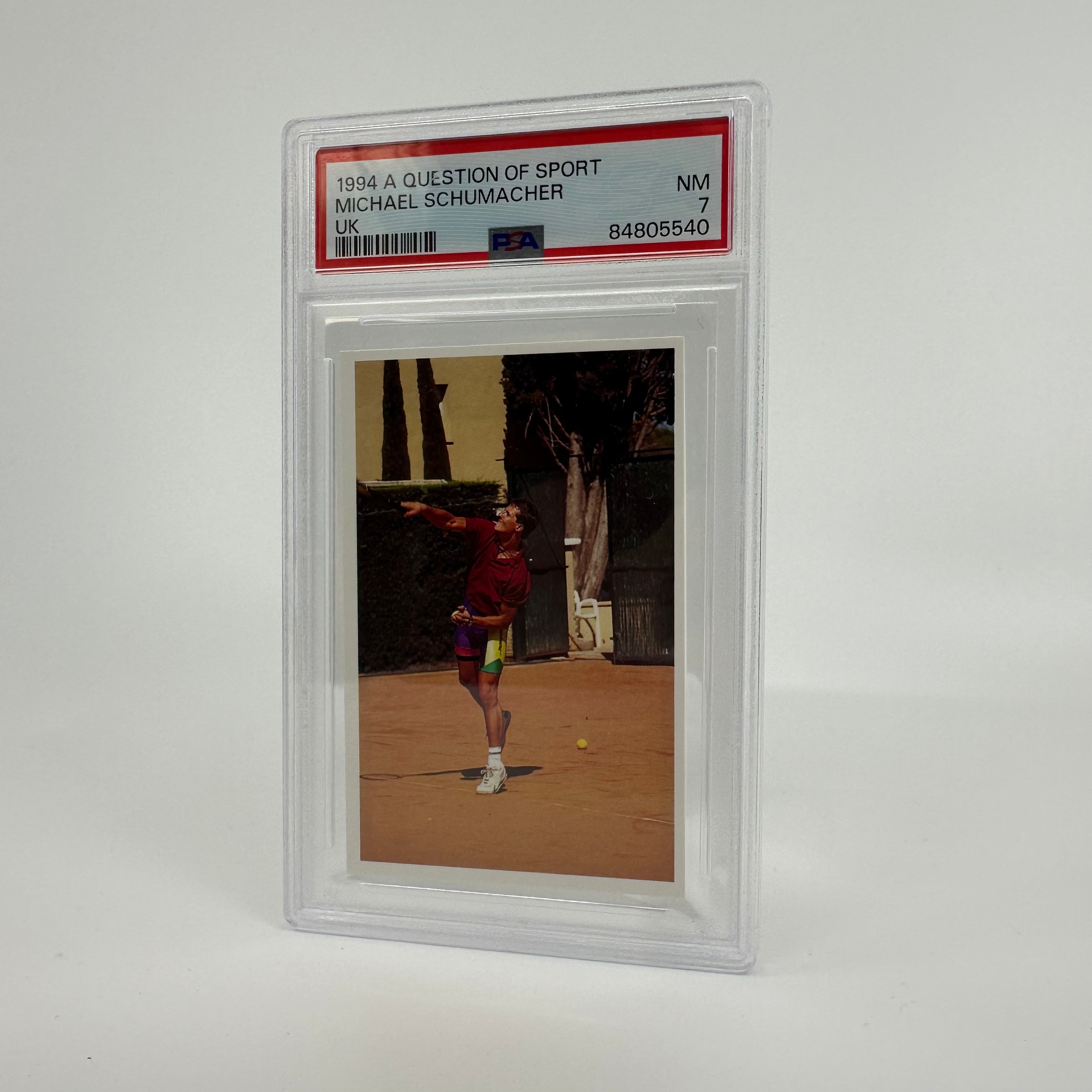 1994 Michael Schumacher PSA 7 Graded Trading Card - A Question of Sport - Rare Collectible for F1 Fans & Sports Memorabilia Enthusiasts - Perfect for Display, Investment & Gift Giving