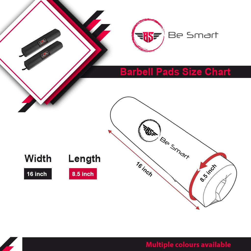 BeSmart Barbell Pad - Squat Pad & Hip Thrust Cushion for Weightlifting, Neck & Shoulder Support - Squats, Lunges, Hip Thrusts - Comfortable Protective Padding for Standard Barbells - Perfect for Home Gym & CrossFit Workouts